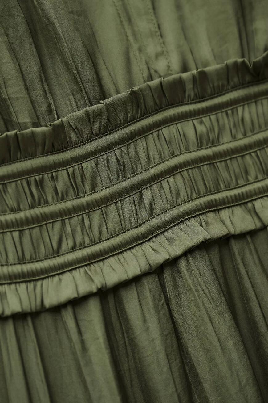 ba&sh Short Gathered Dress Cleli Green