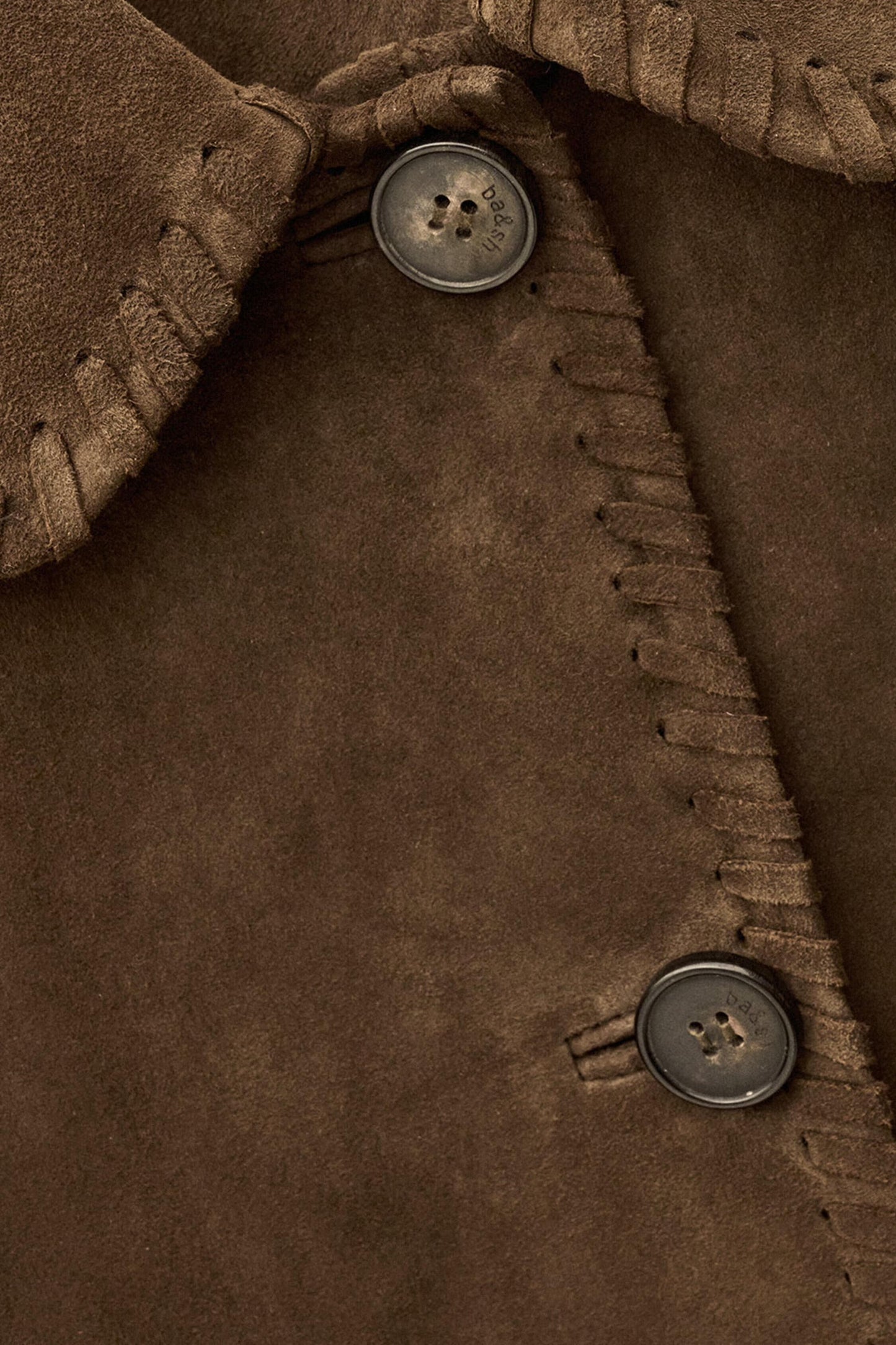 ba&sh Long Suede Coat Maena Brown
