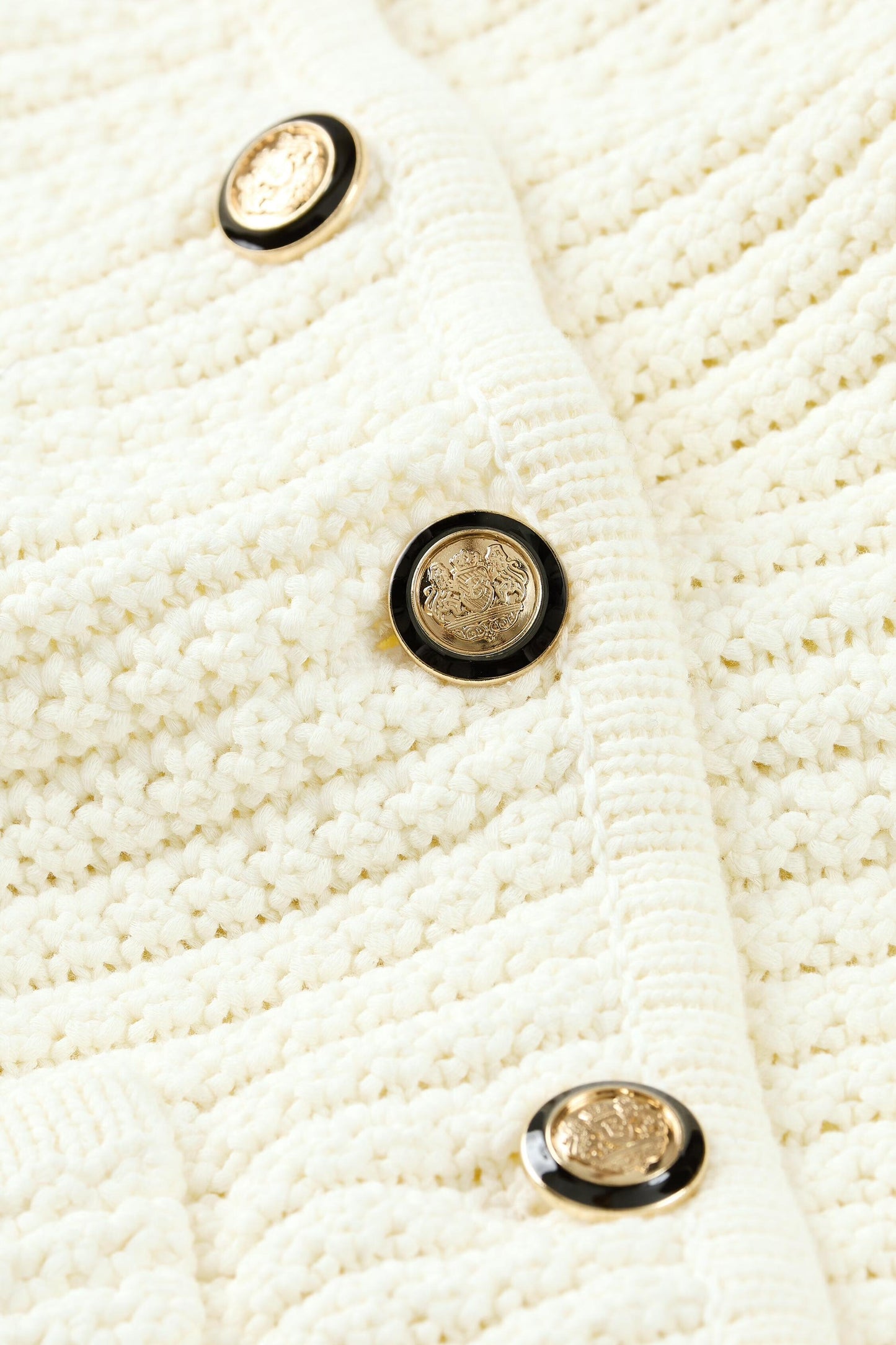 ba&sh Decorative Knit Cardigan Gaspard Off-White