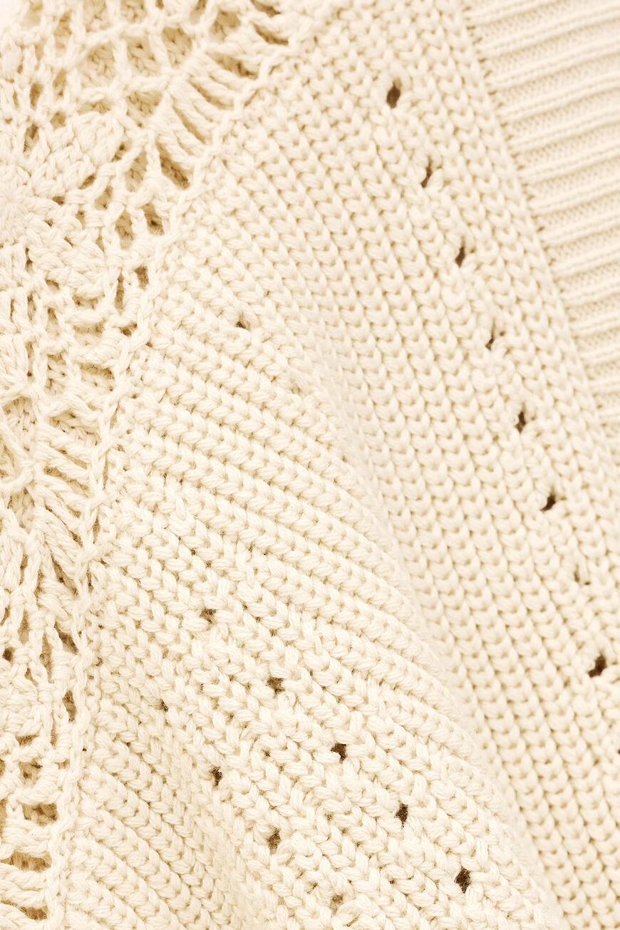 ba&sh Long Knit Cardigan Perine Off-White