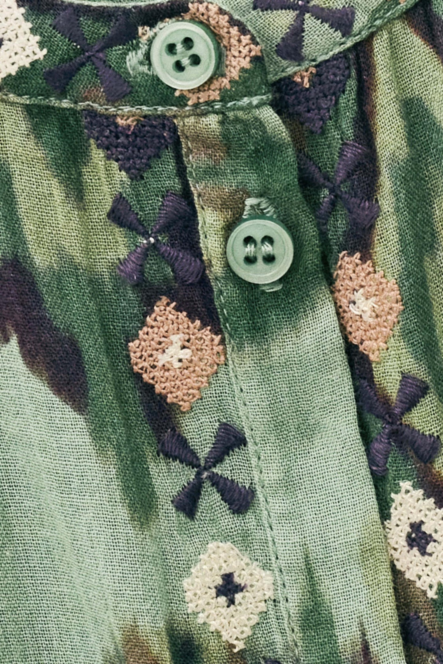 ba&sh Patterned Shirt Odelie Green