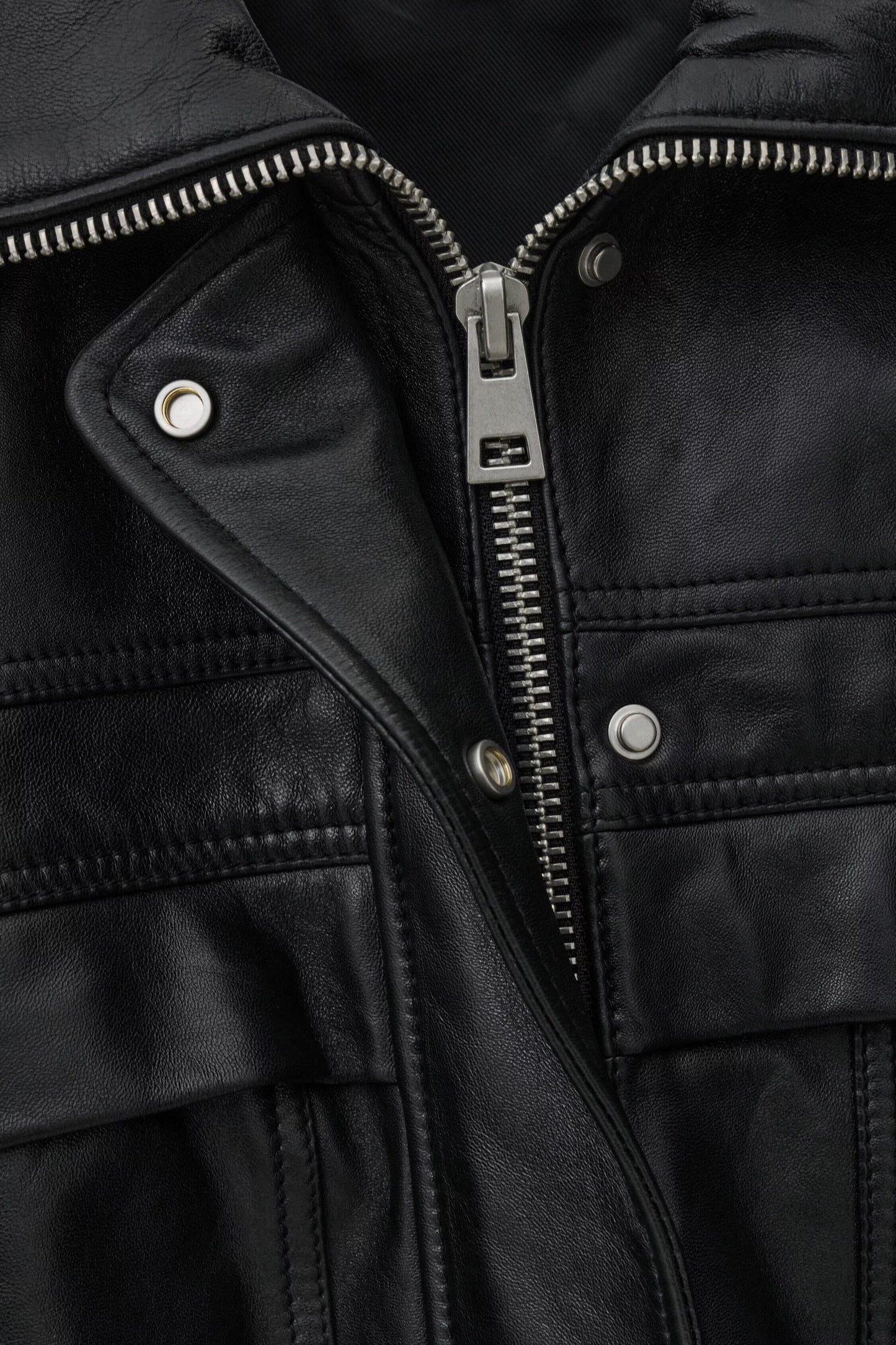 ba&sh Oversize Leather Jacket Kassia Black