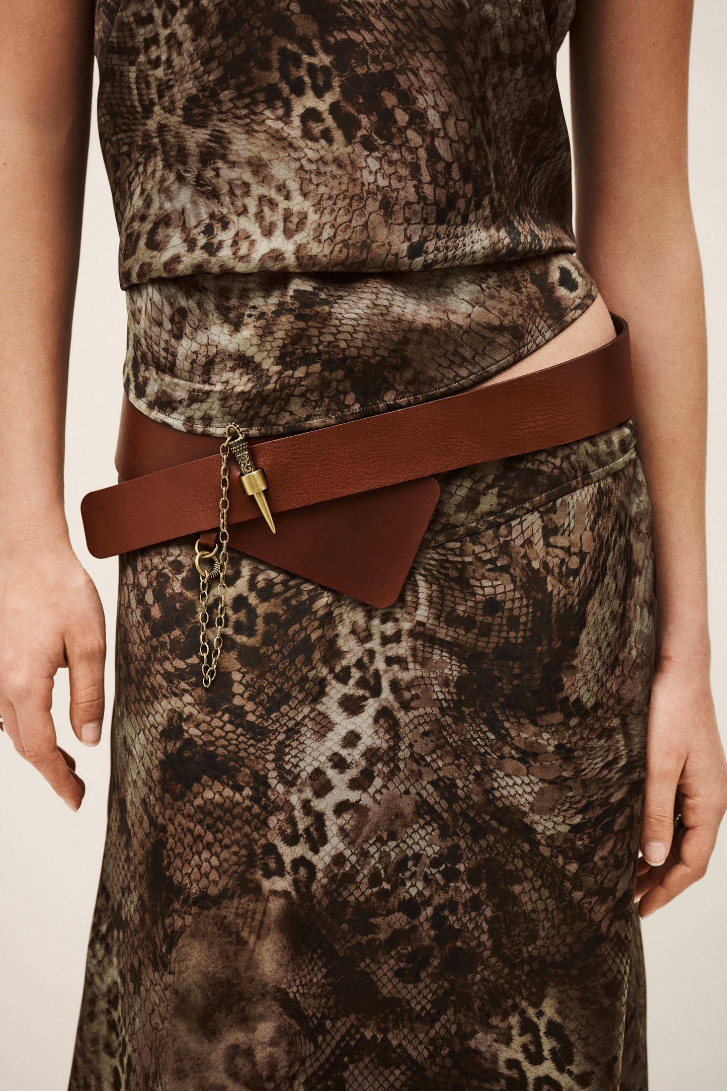ba&sh Leather Belt Baina Brown