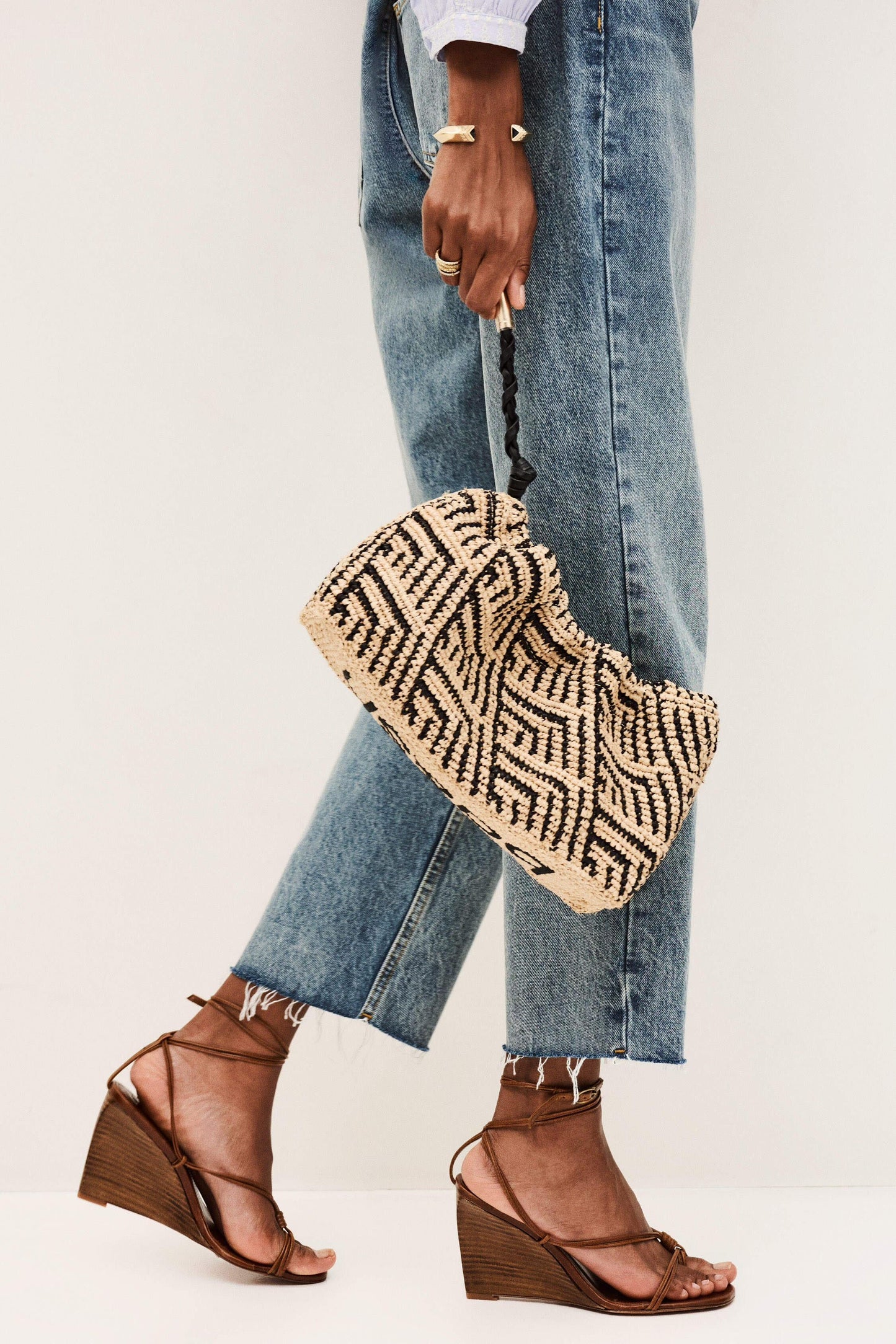 ba&sh Raffia Bag June Black