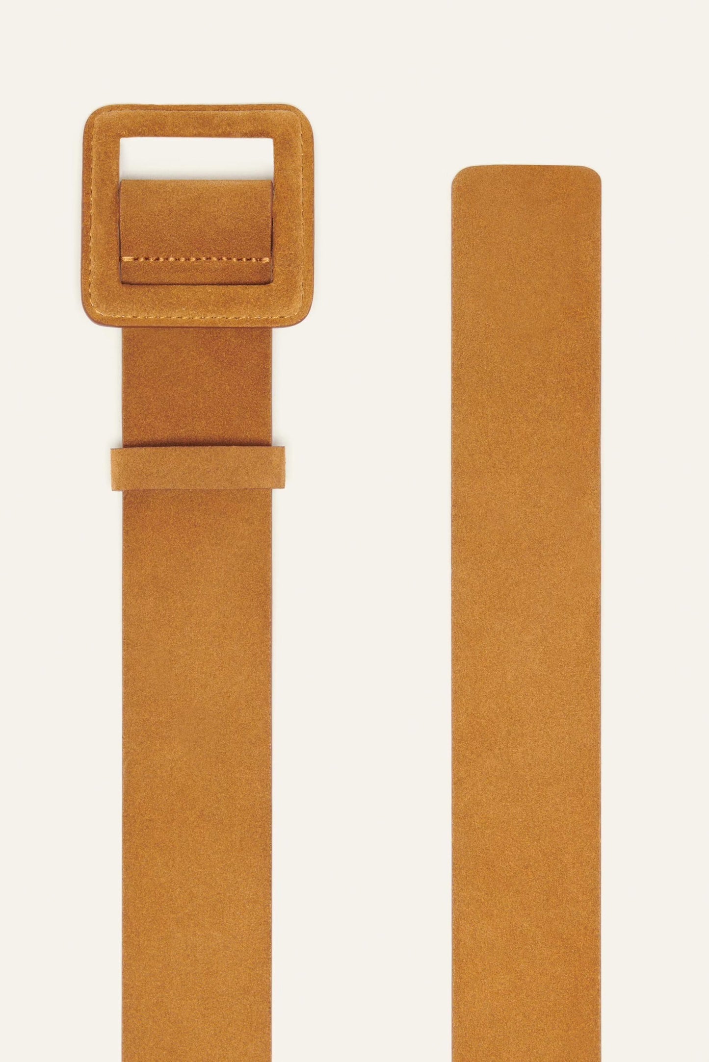 ba&sh Suede Square Buckle Belt Betty Brown