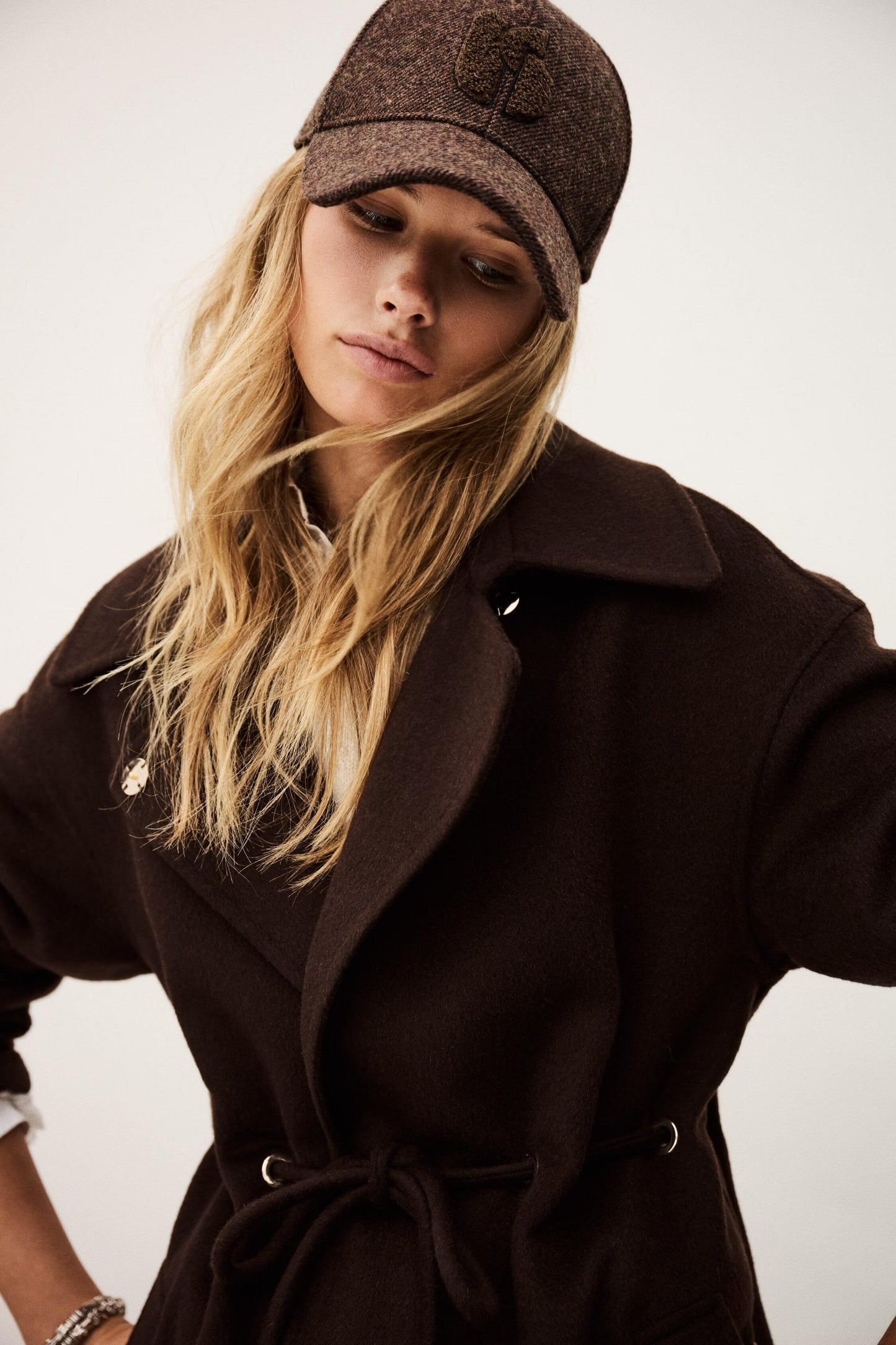 ba&sh Embroidered Baseball Cap Hugo Brown