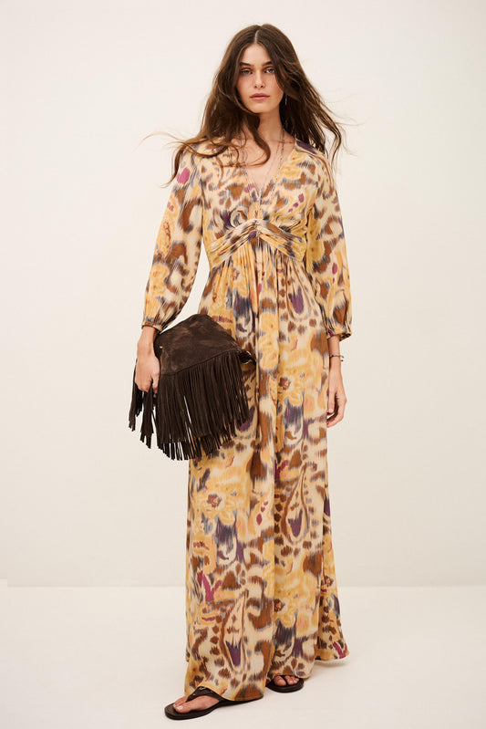 ba&sh Open-Back Maxi Dress Molina Yellow