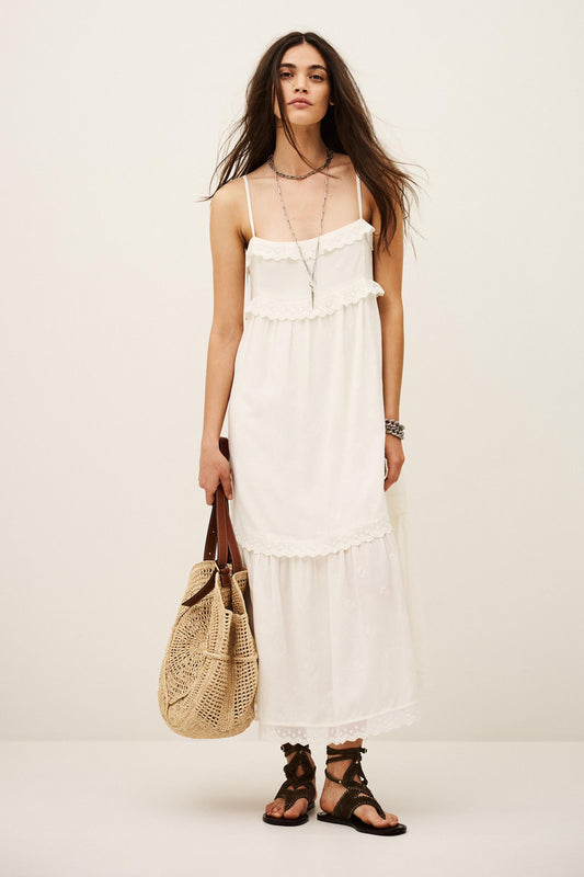 ba&sh Elegant Midi Dress Penny Off-White