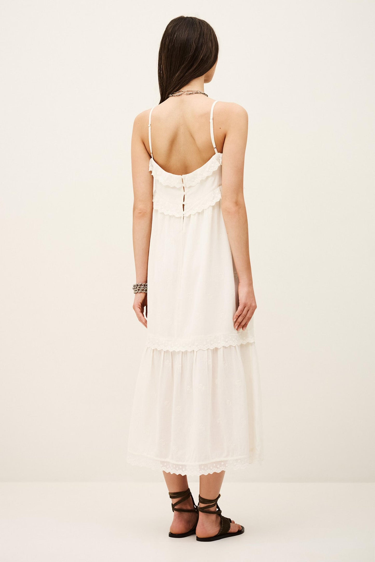 ba&sh Elegant Midi Dress Penny Off-White