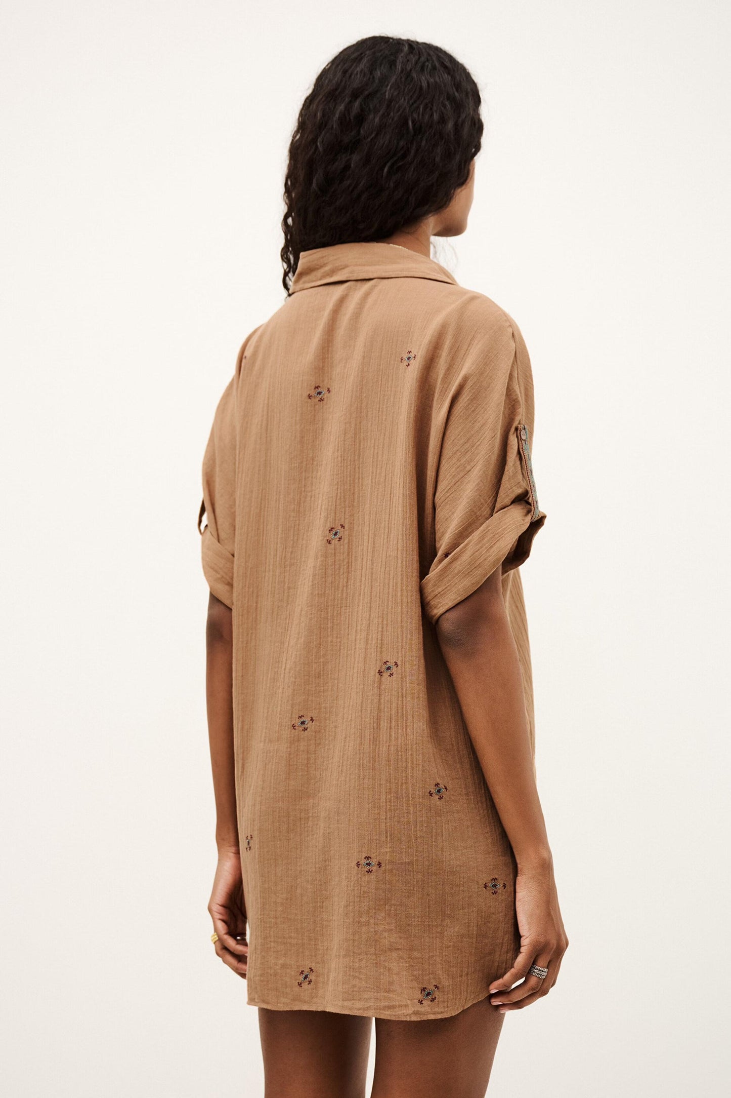 ba&sh Embroidered Shirt Daela Beige