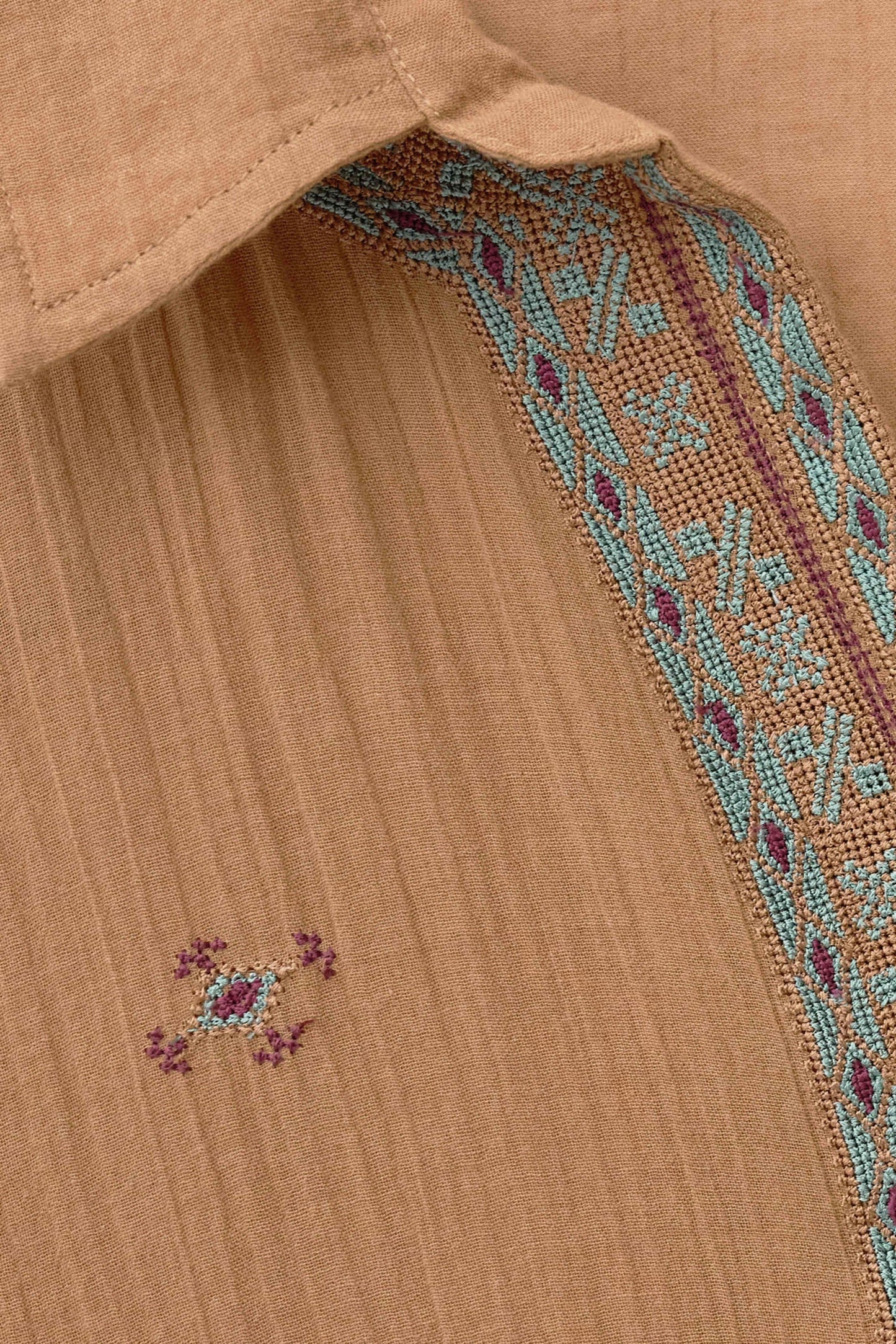 ba&sh Embroidered Shirt Daela Beige