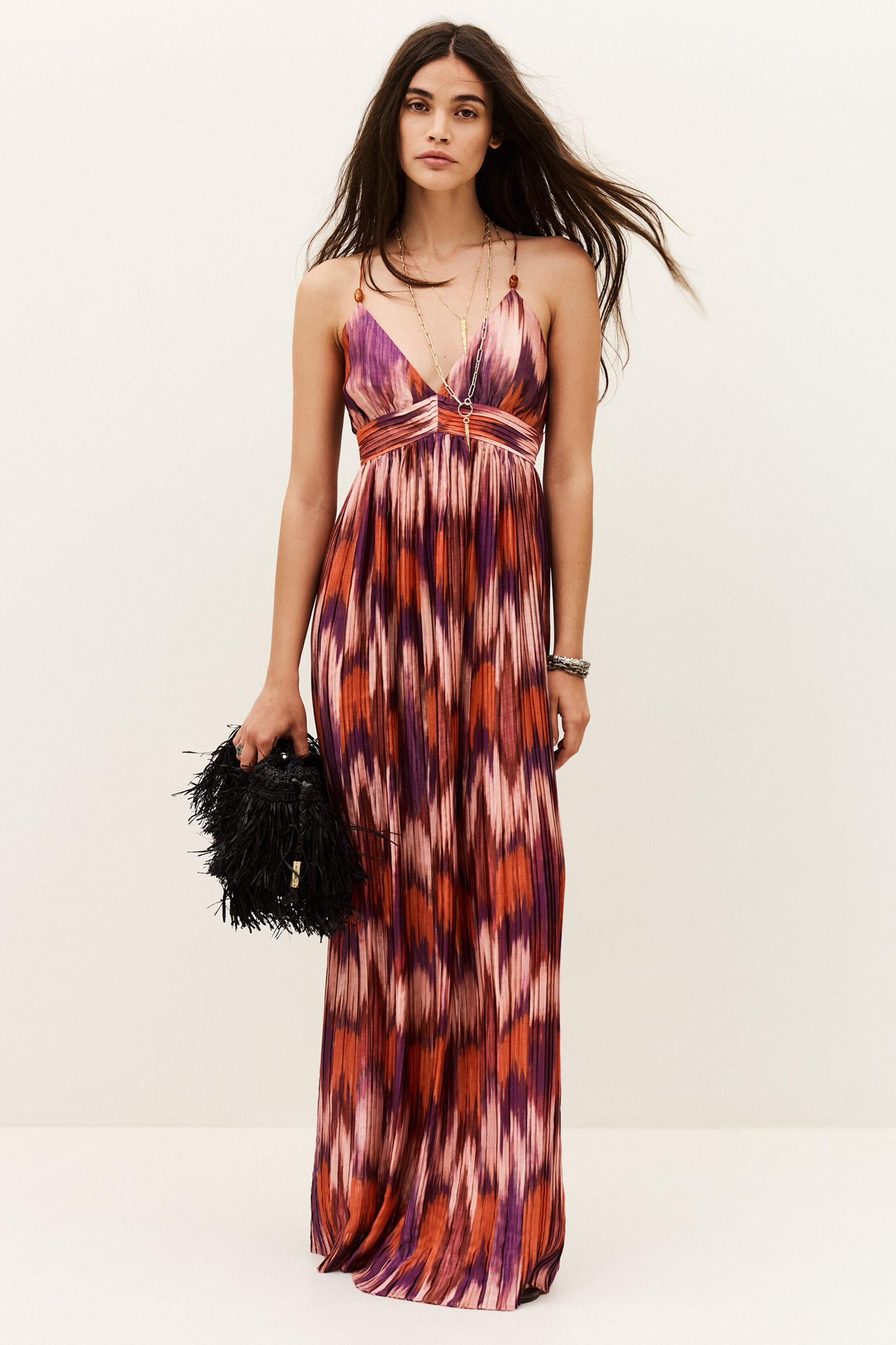 ba&sh Patterned Maxi Dress Anaelle Orange