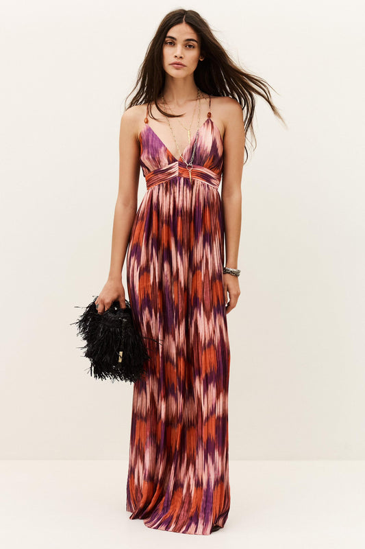 ba&sh Patterned Maxi Dress Anaelle Orange