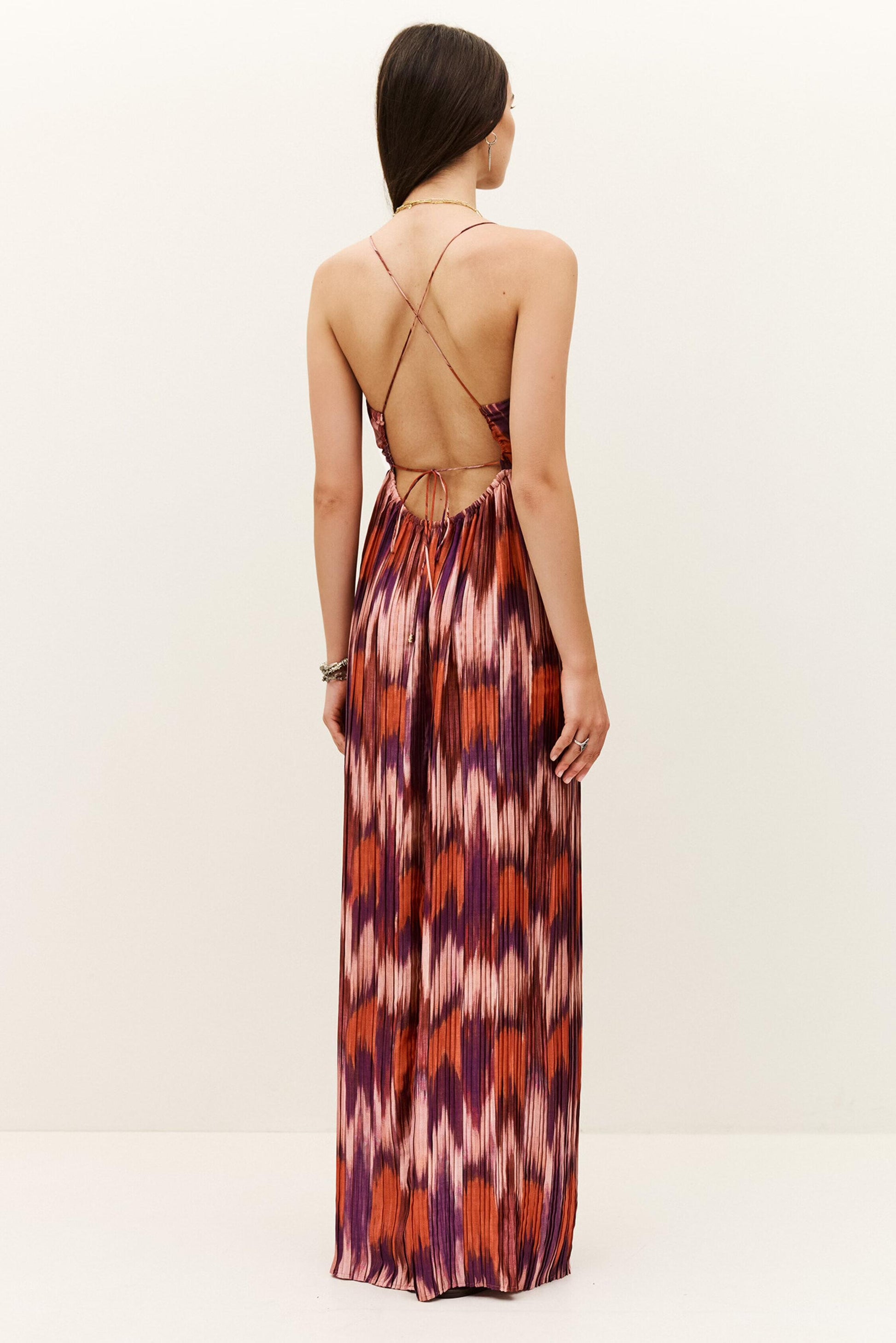 ba&sh Patterned Maxi Dress Anaelle Orange