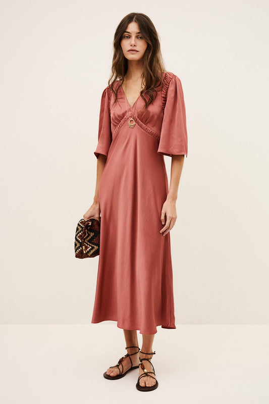 ba&sh Midi Dress Charlotte Pink
