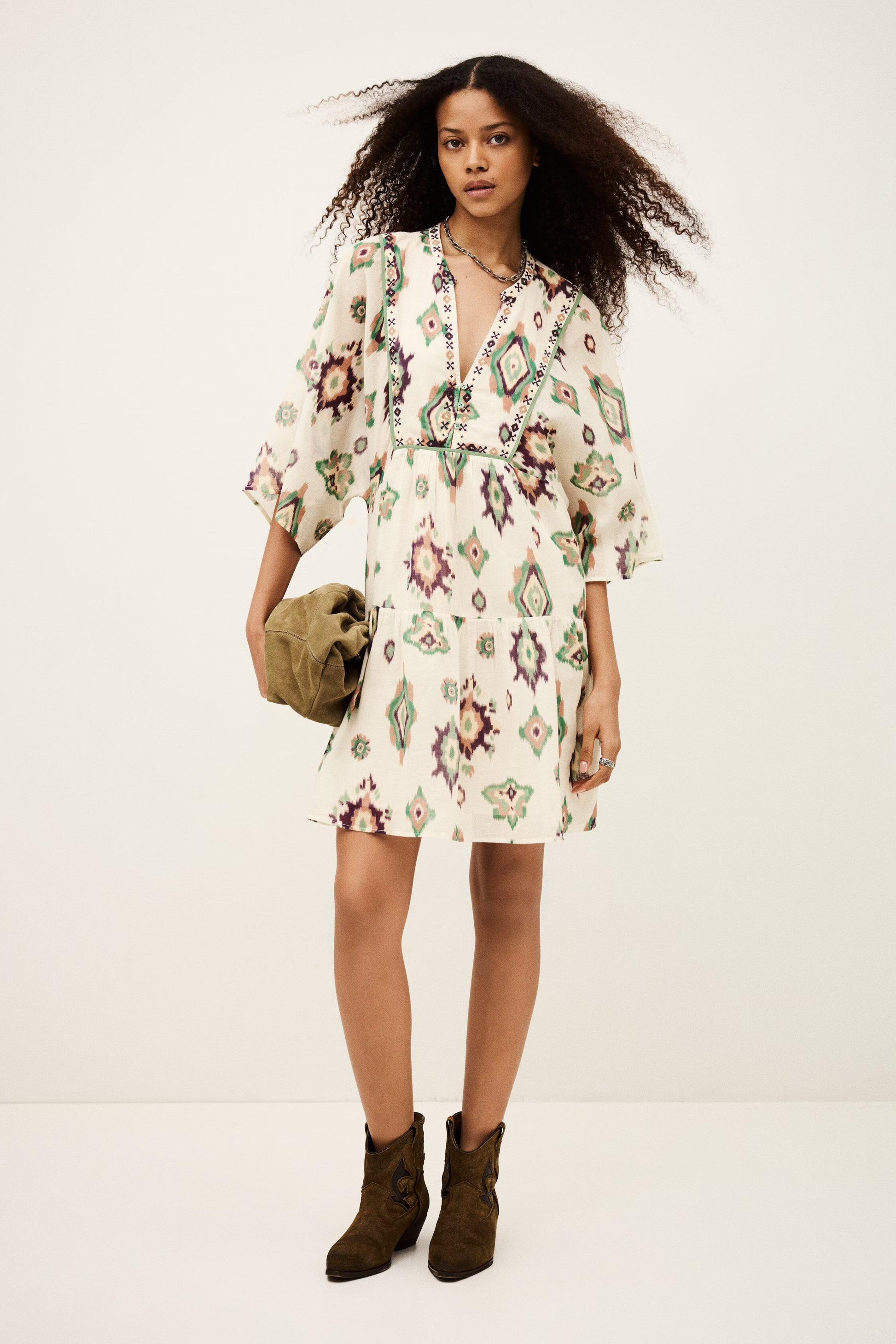 ba&sh Mini Dress Olalie Off-White