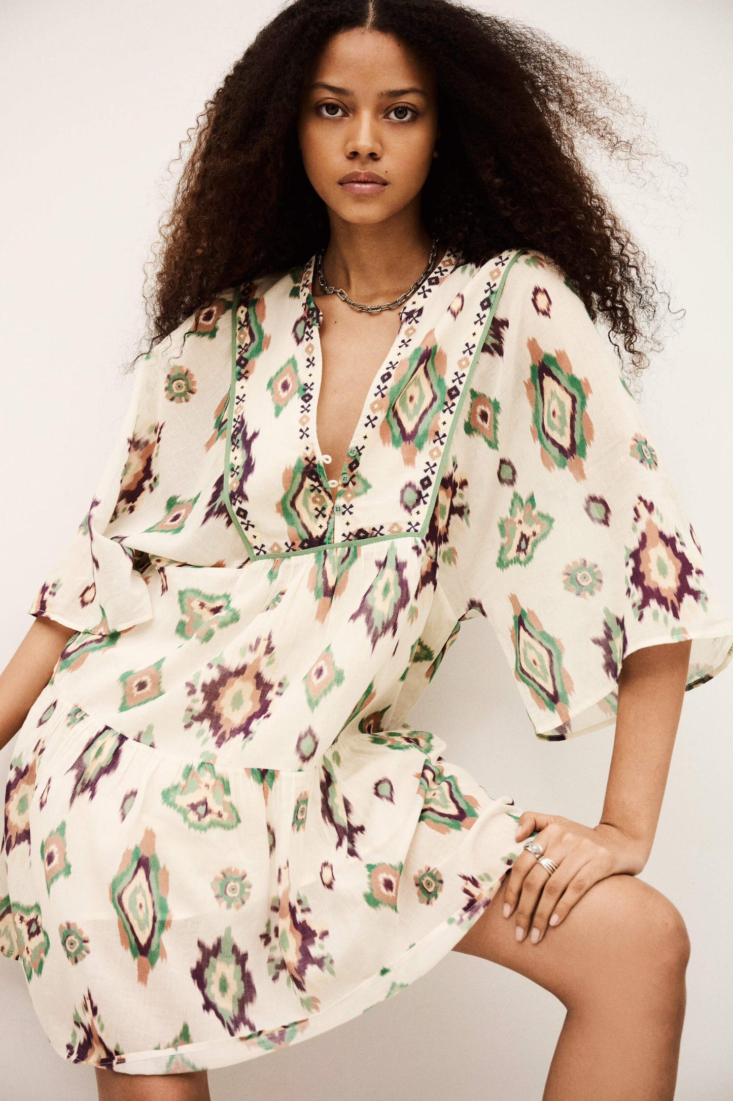 ba&sh Mini Dress Olalie Off-White