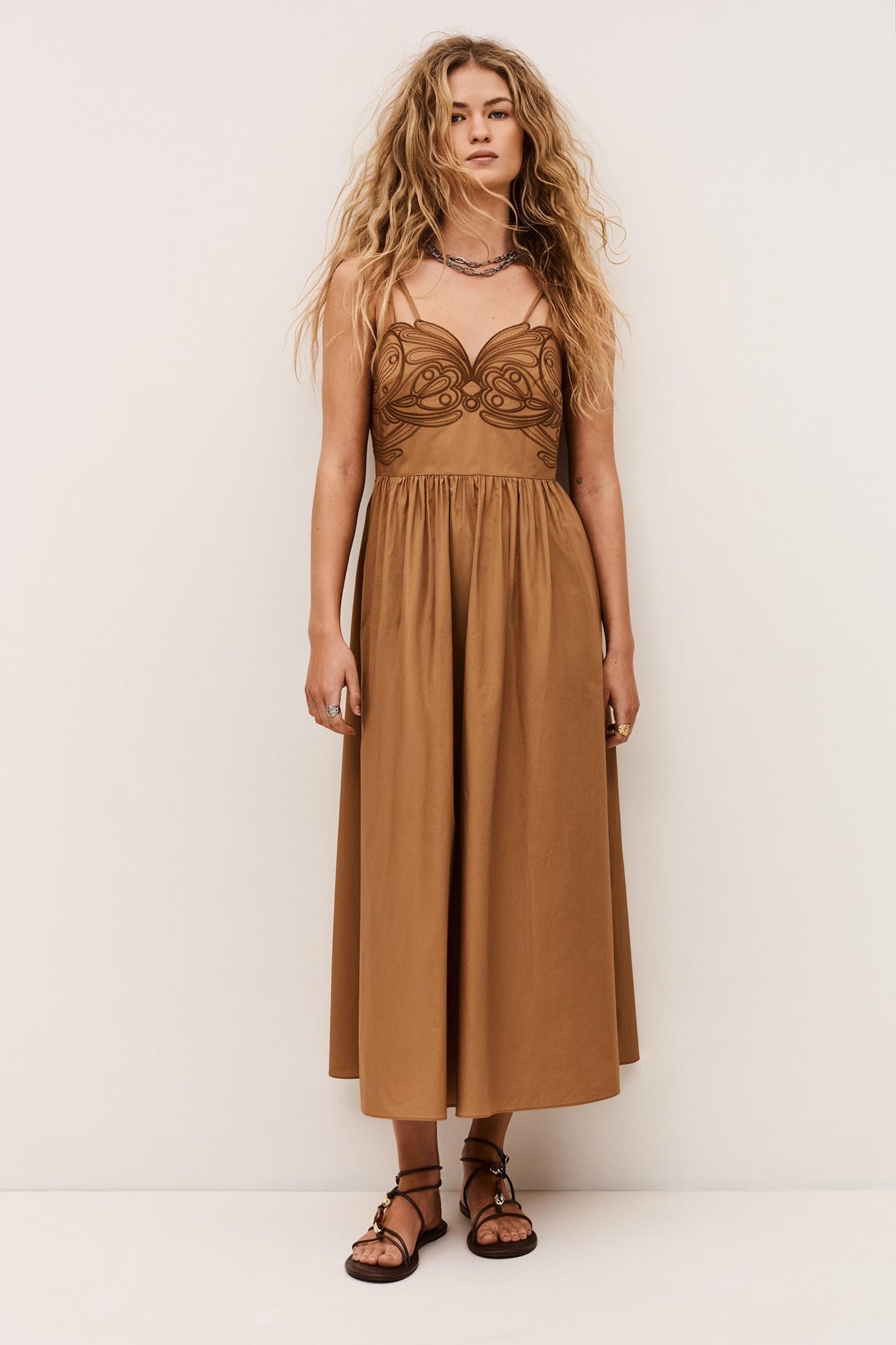 ba&sh Midi Dress Romi Brown