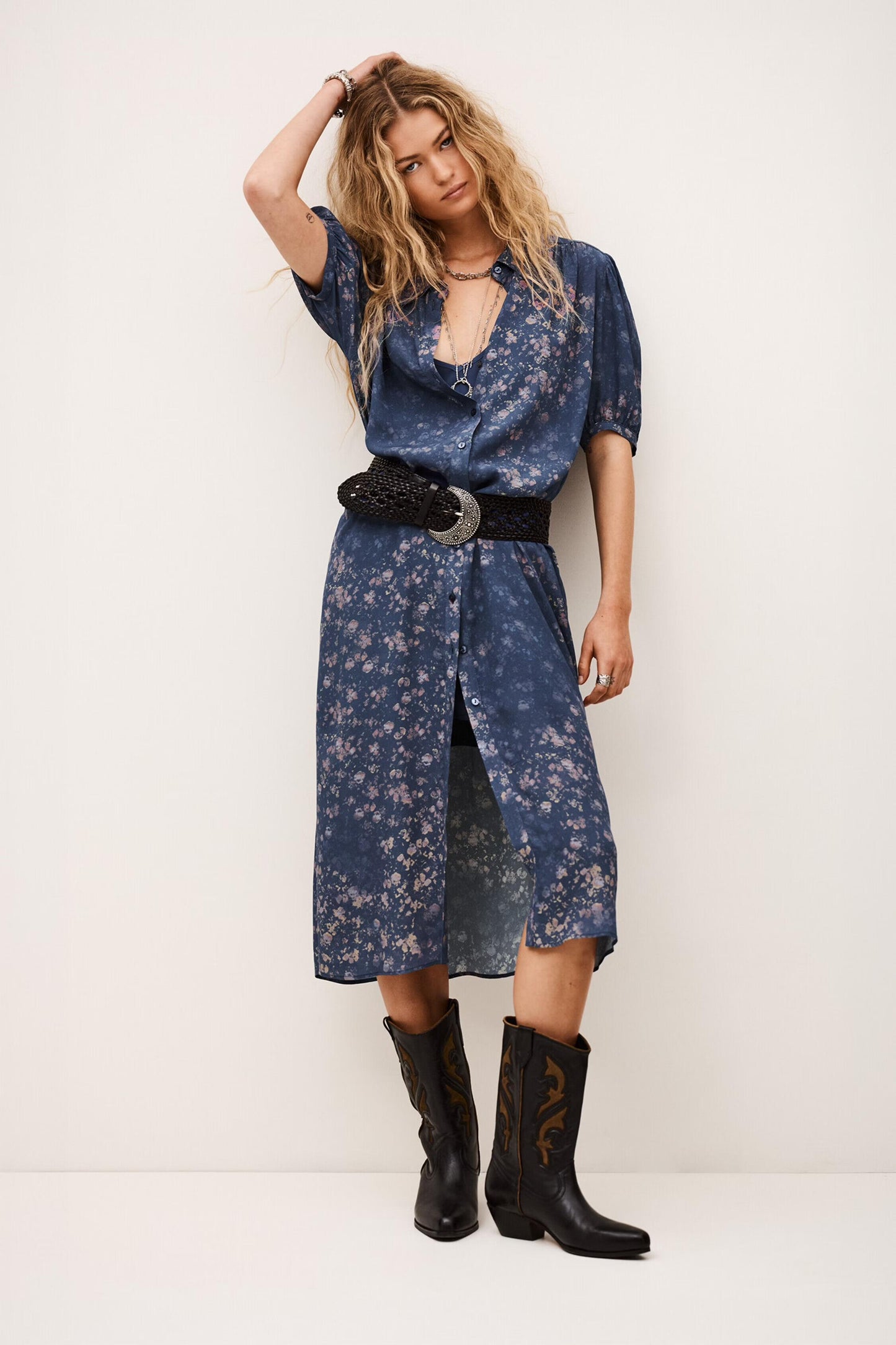 ba&sh Dress Norma Blue