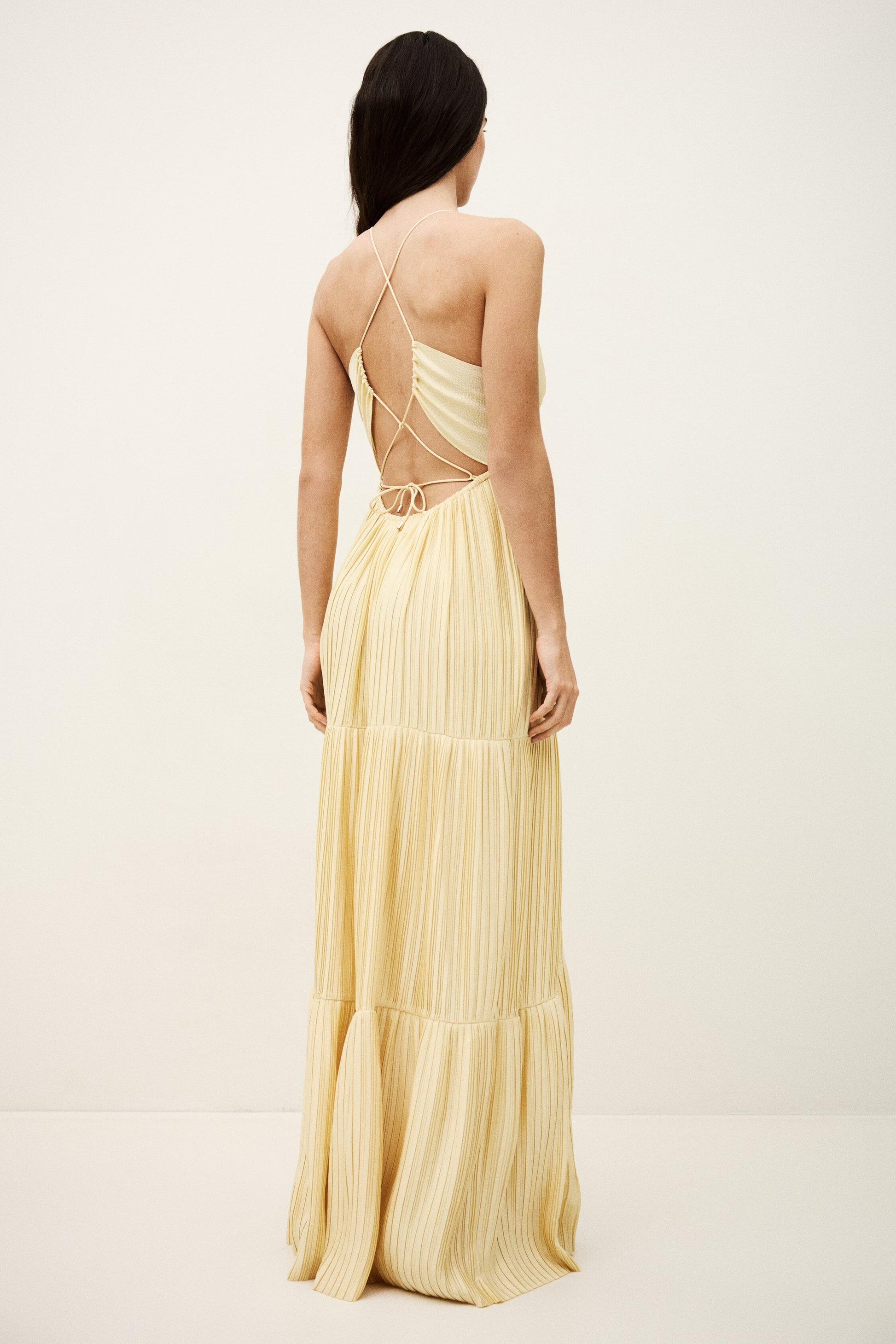 ba&sh Satin Maxi Dress Wasta Yellow