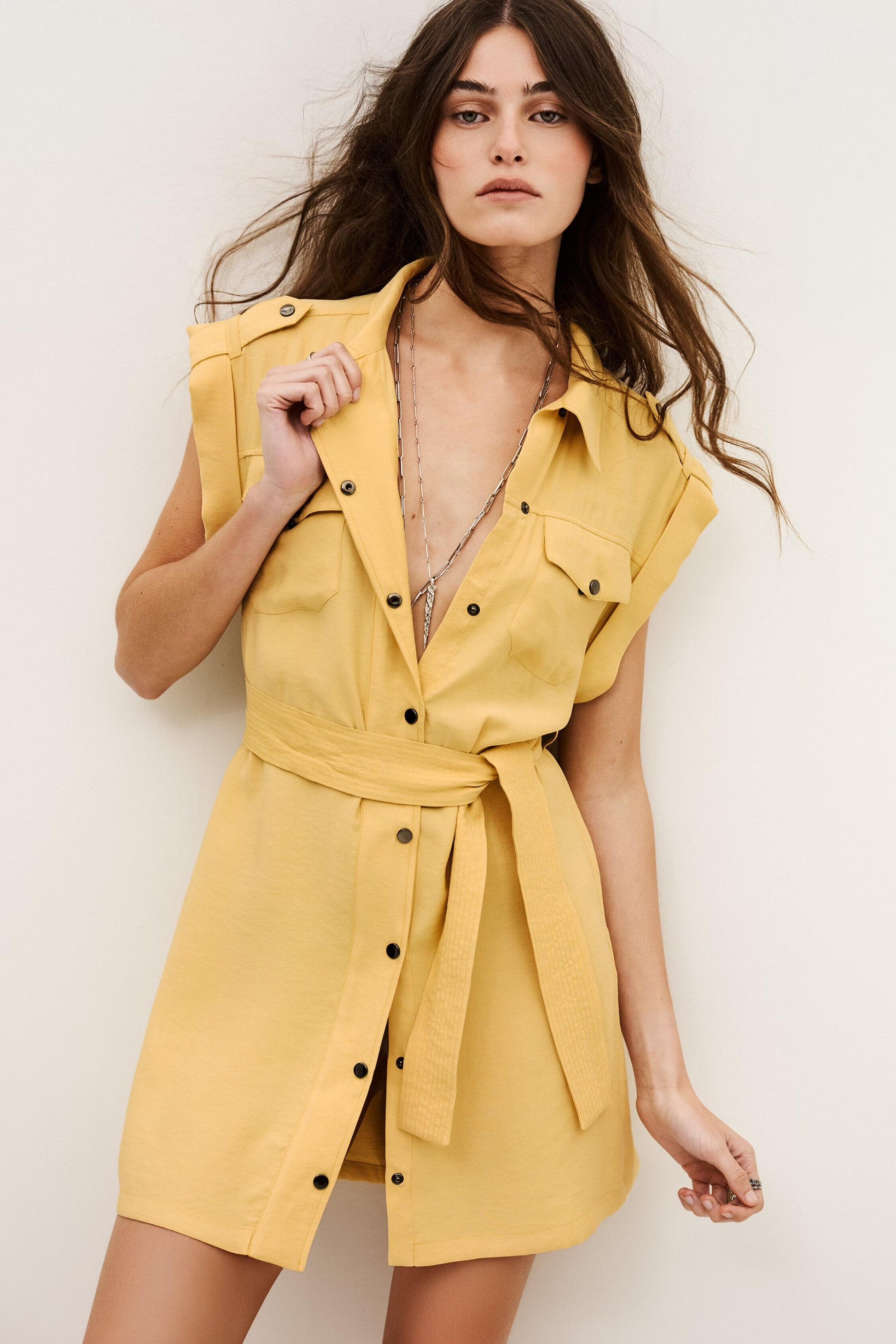 ba&sh Mini Dress Diala Yellow