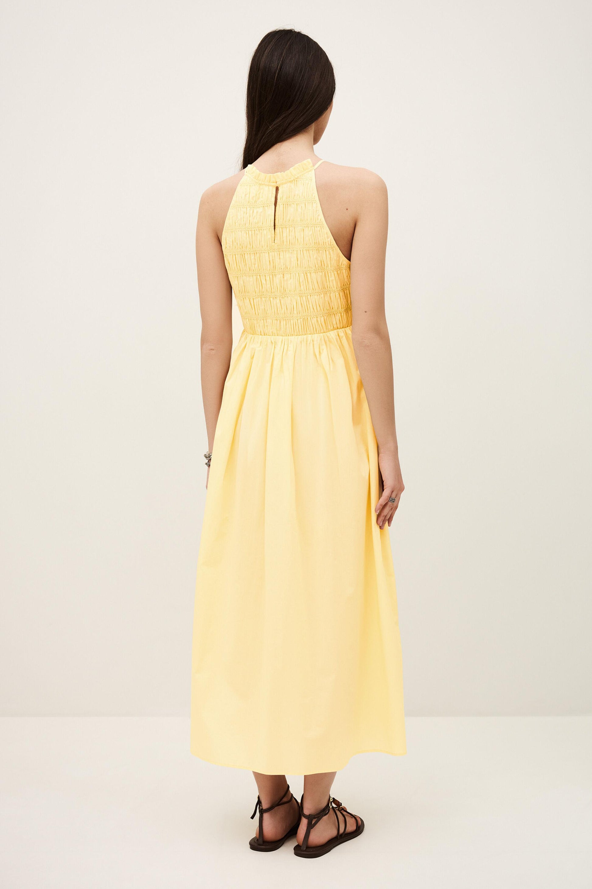 ba&sh Smocked Maxi Dress Eris Yellow