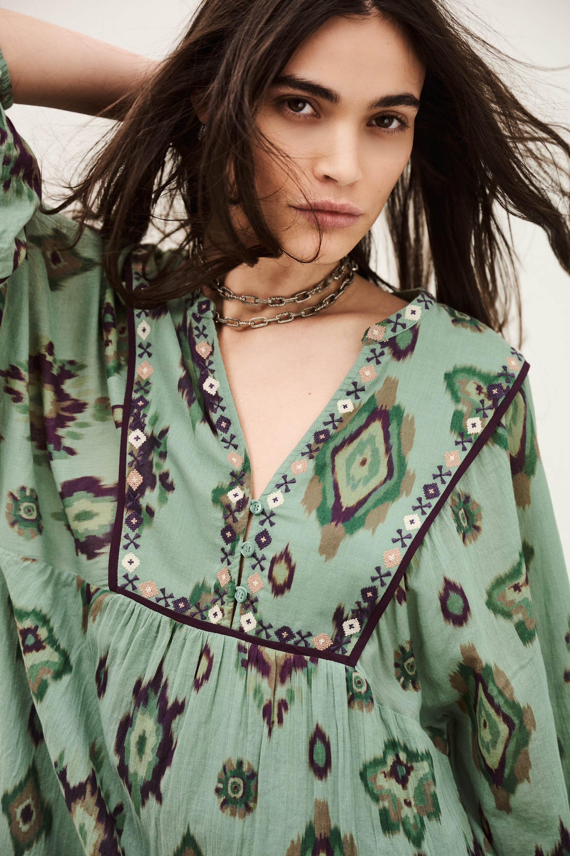 ba&sh Midi Dress Oelia Green