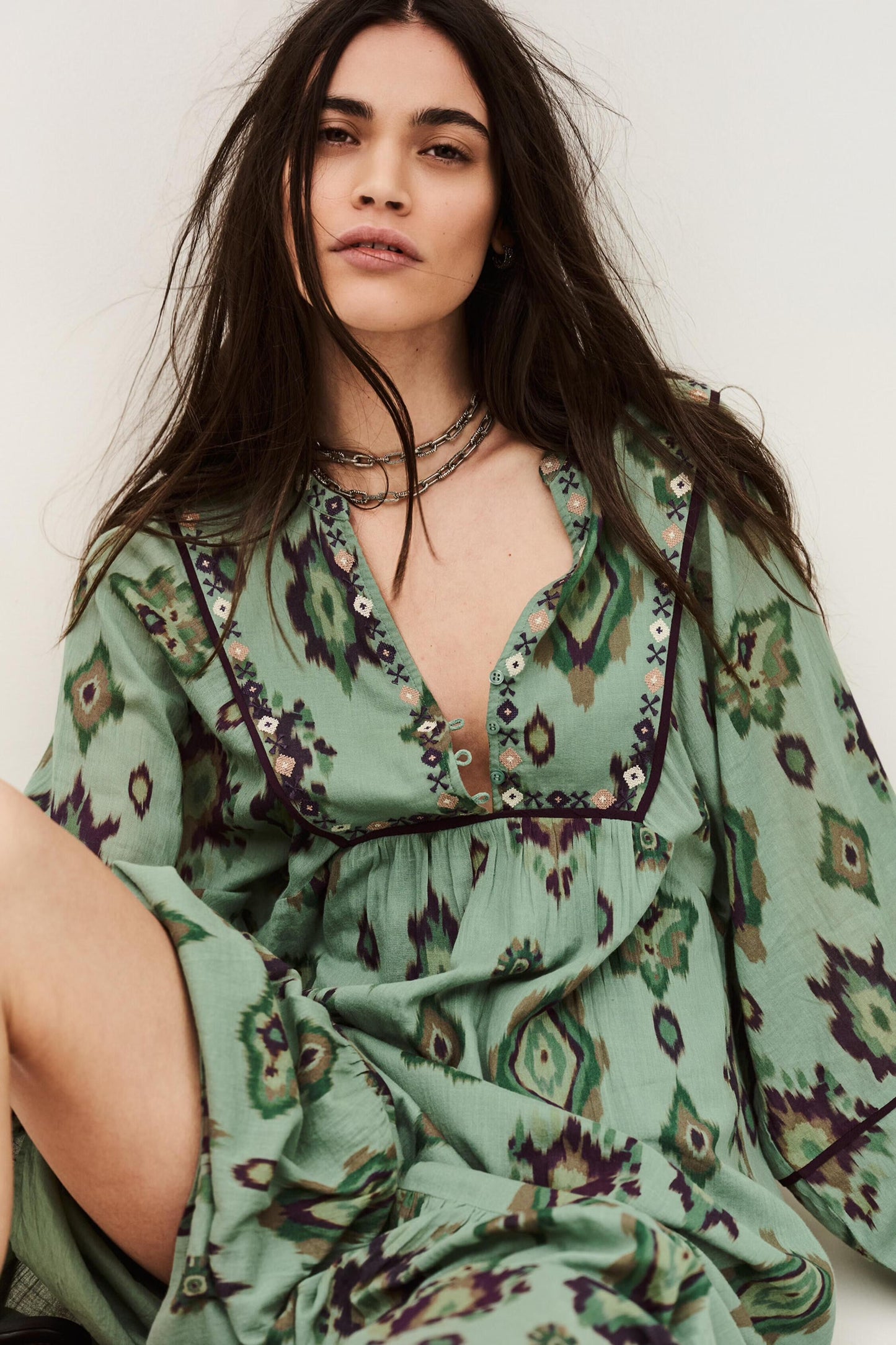 ba&sh Midi Dress Oelia Green