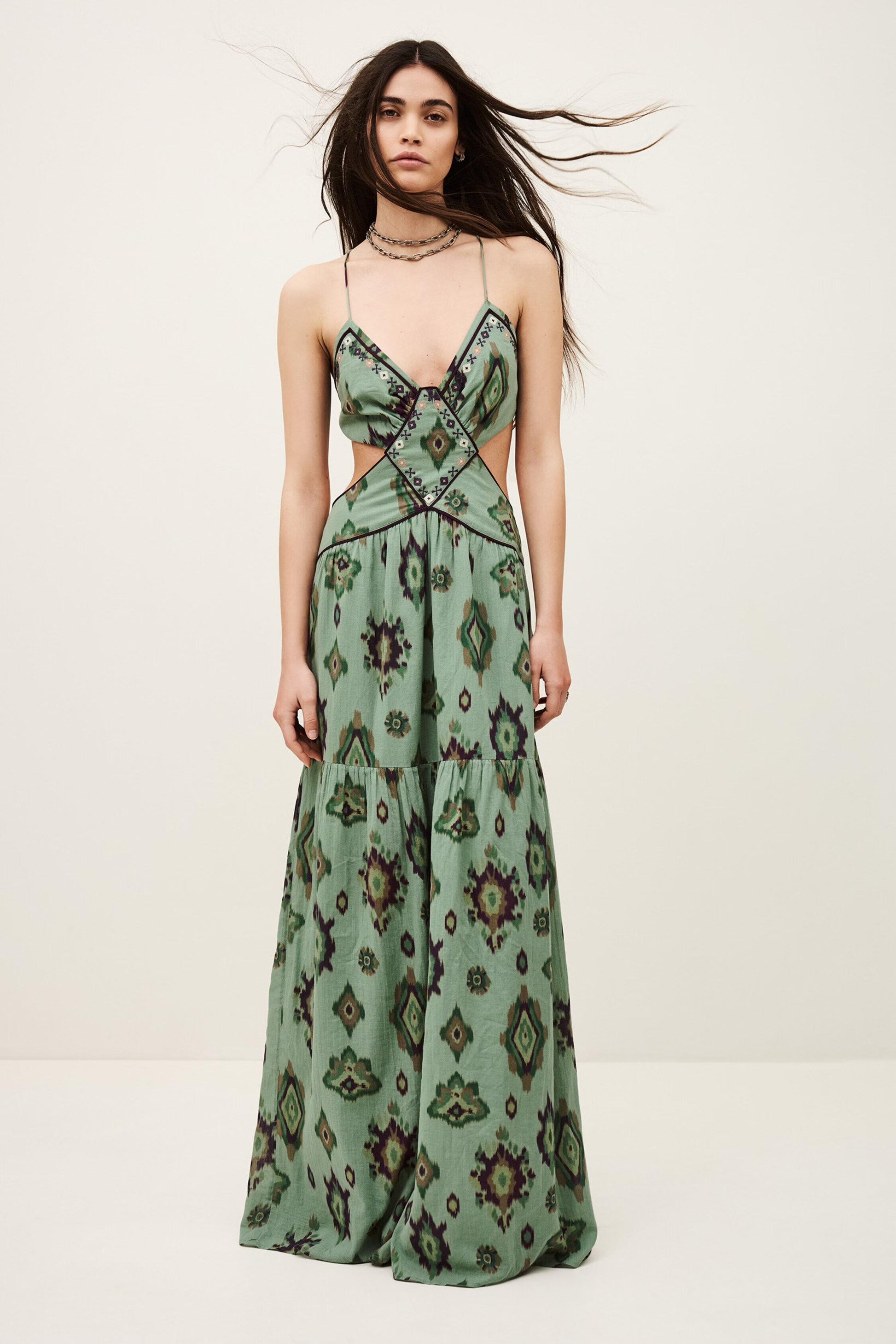 ba&sh Maxi Dress Omelia Green