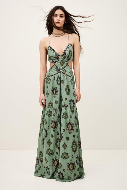 ba&sh Maxi Dress Omelia Green