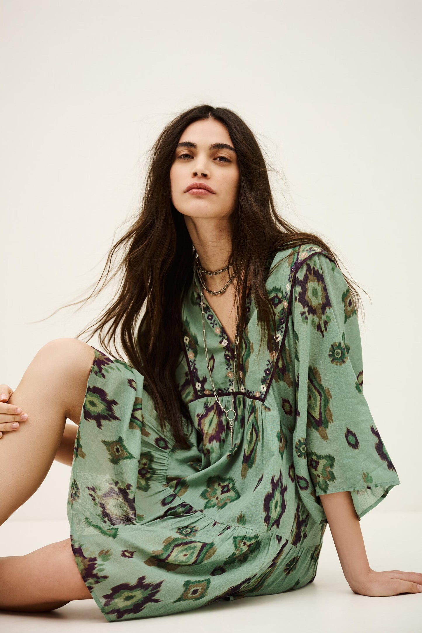 ba&sh Mini Dress Olalie Green