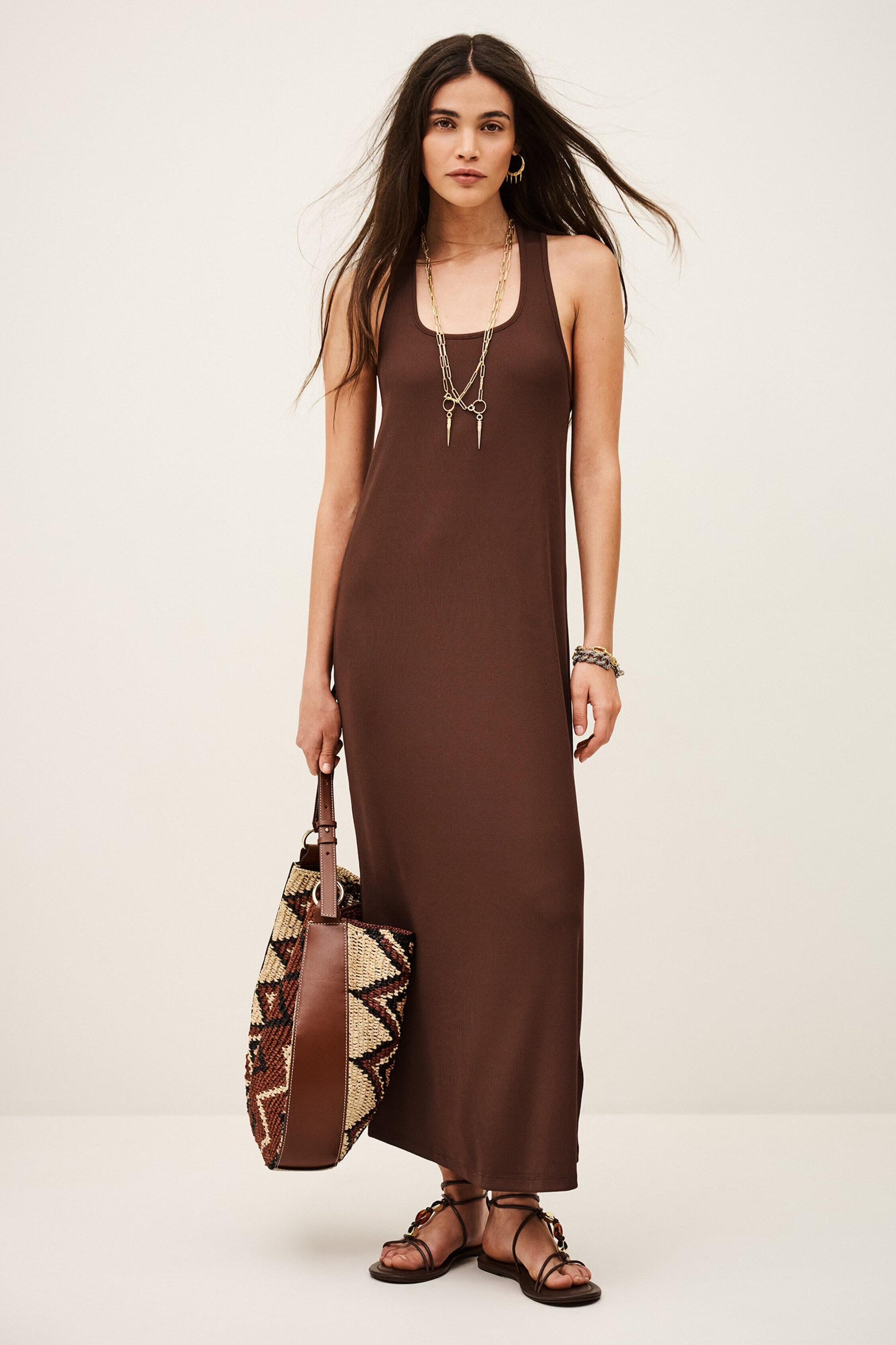 ba&sh Jersey Maxi Dress Naora Brown