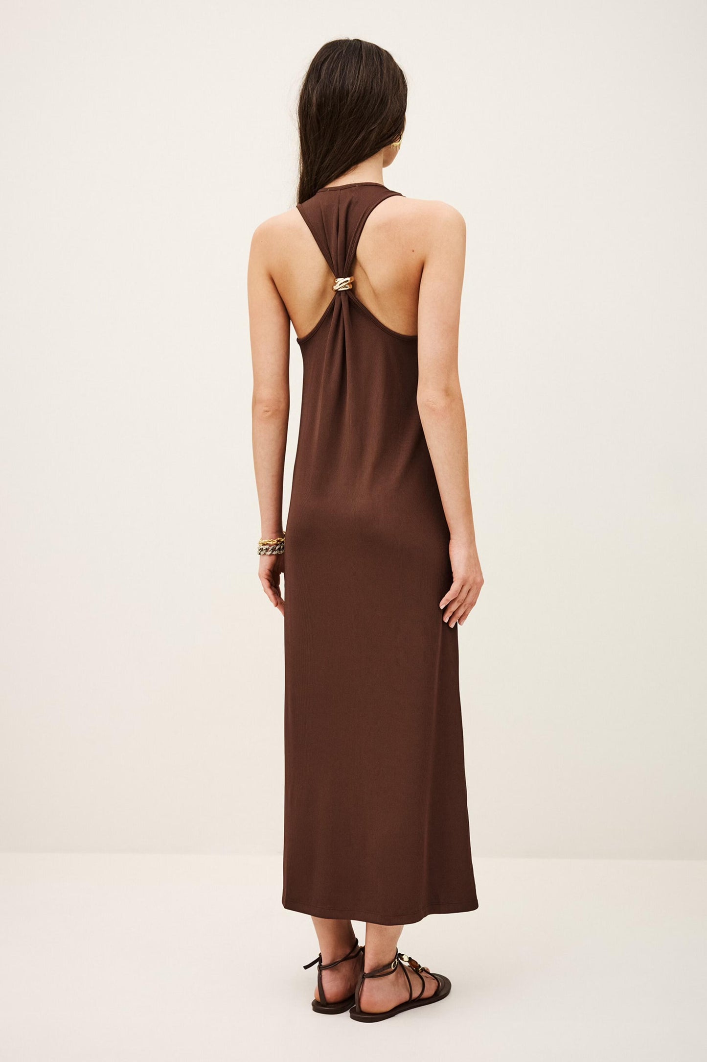 ba&sh Jersey Maxi Dress Naora Brown