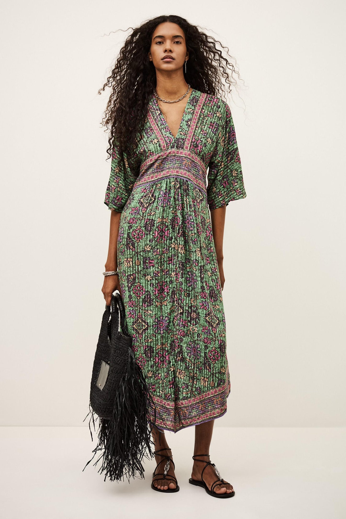 ba&sh Midi Dress Pipa Green