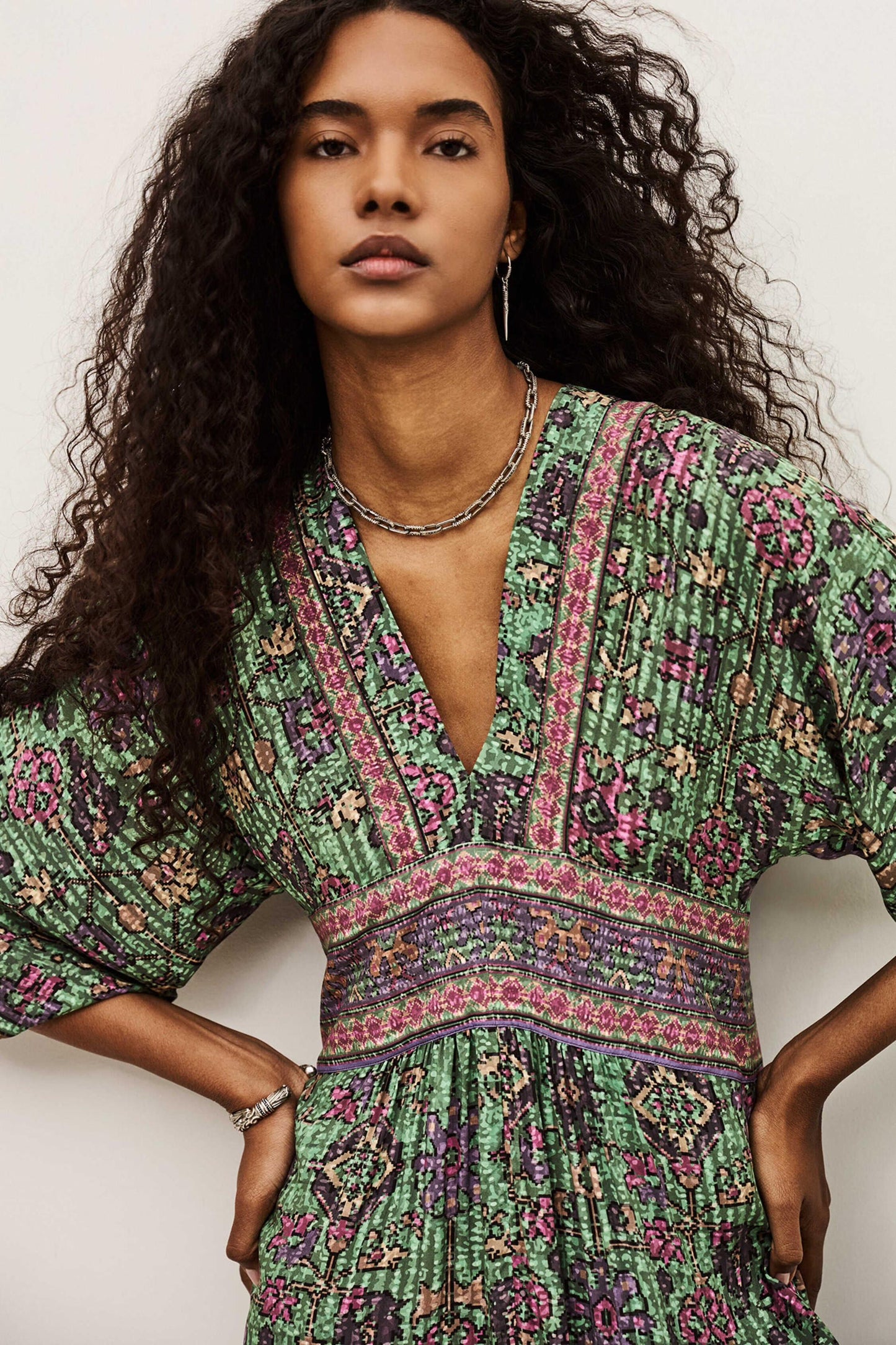 ba&sh Midi Dress Pipa Green