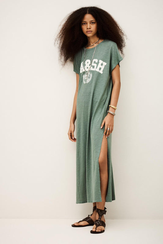ba&sh T-Shirt Dress Civia Green