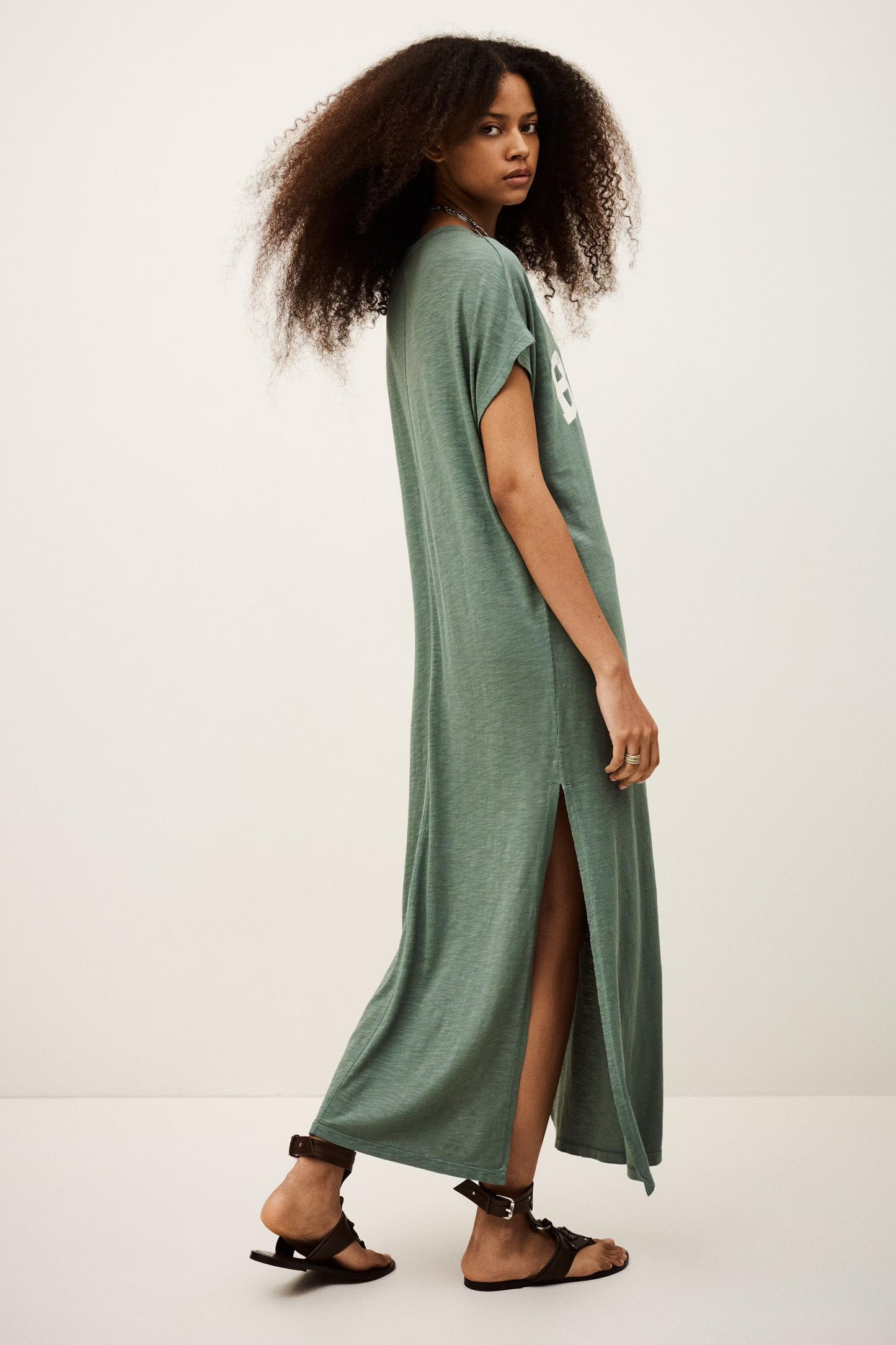ba&sh T-Shirt Dress Civia Green