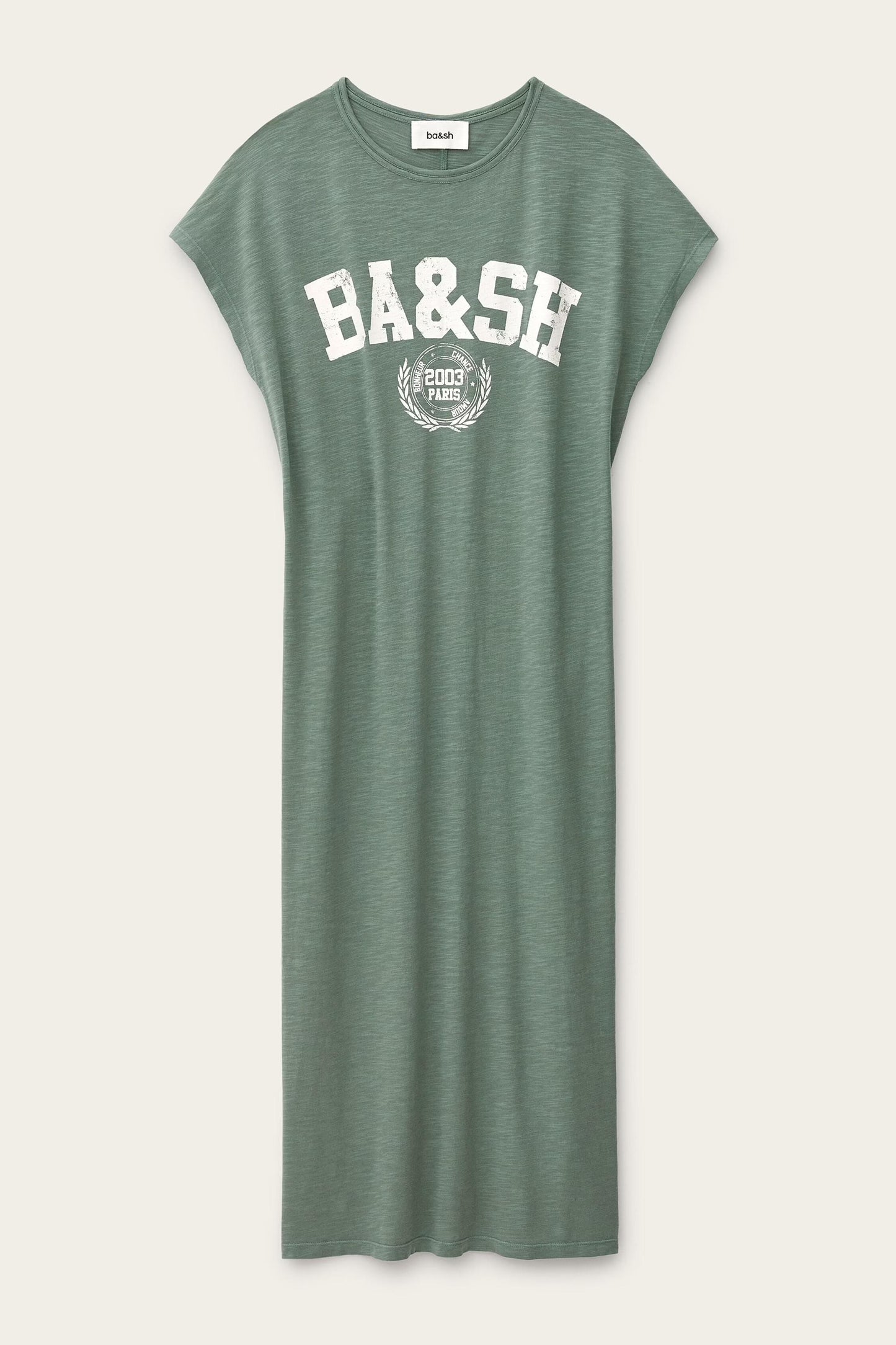ba&sh T-Shirt Dress Civia Green