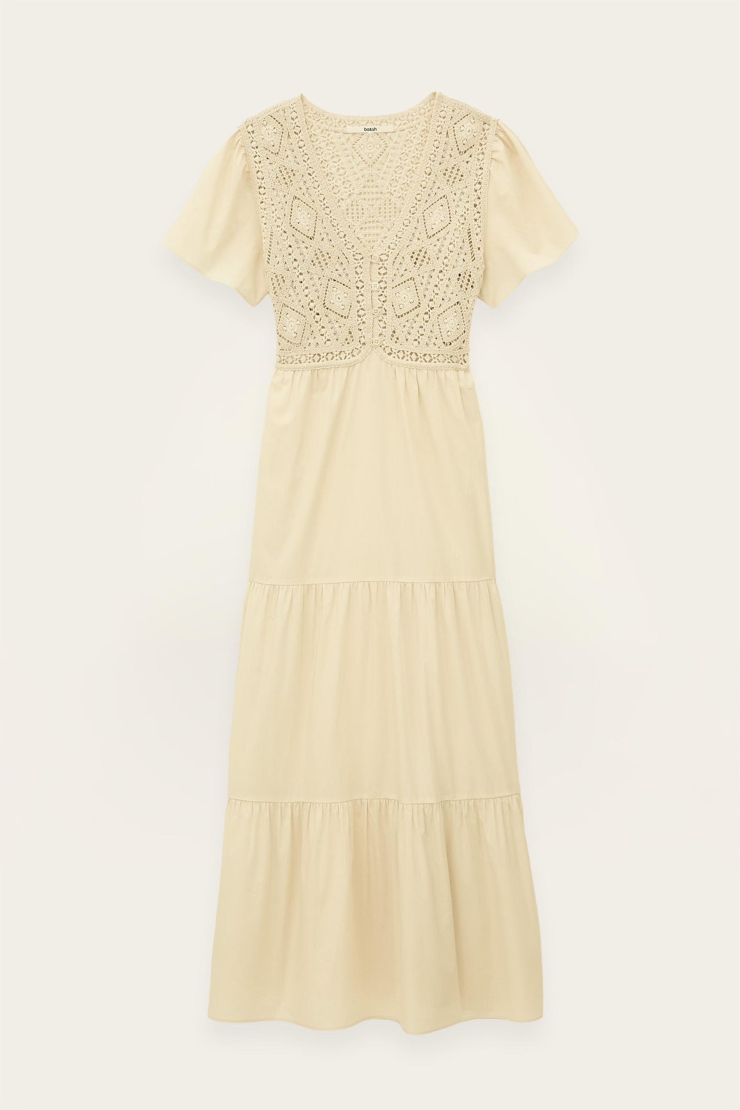 ba&sh Midi Dress Sandy Off-White