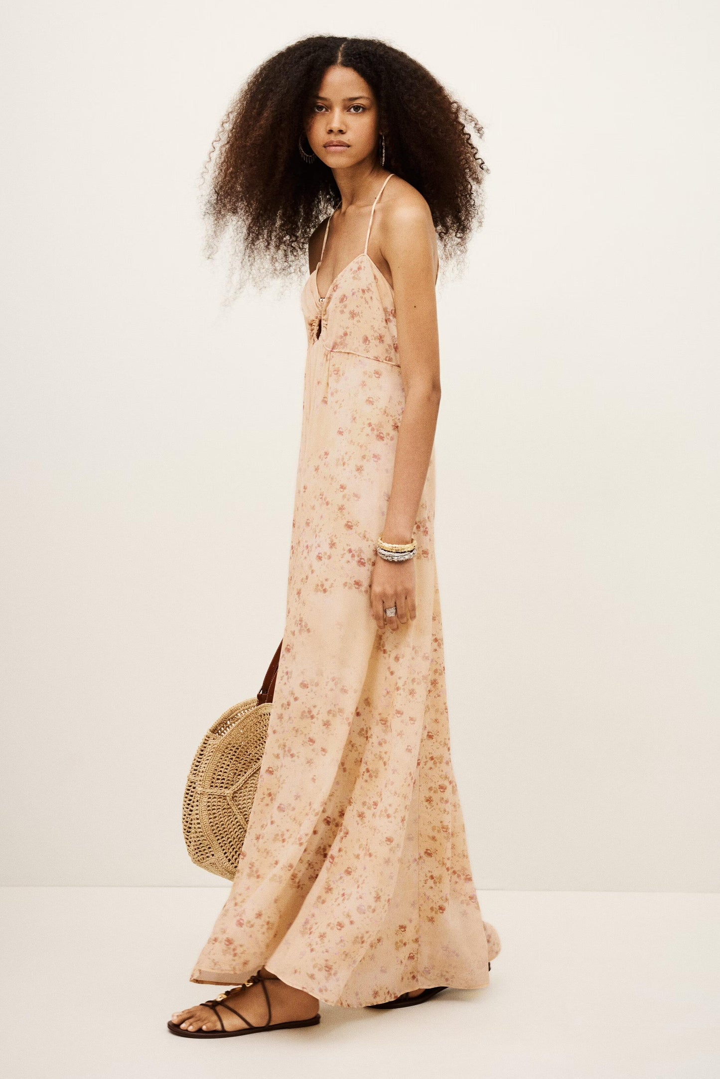 ba&sh Open Back Maxi Dress Natz Off-White