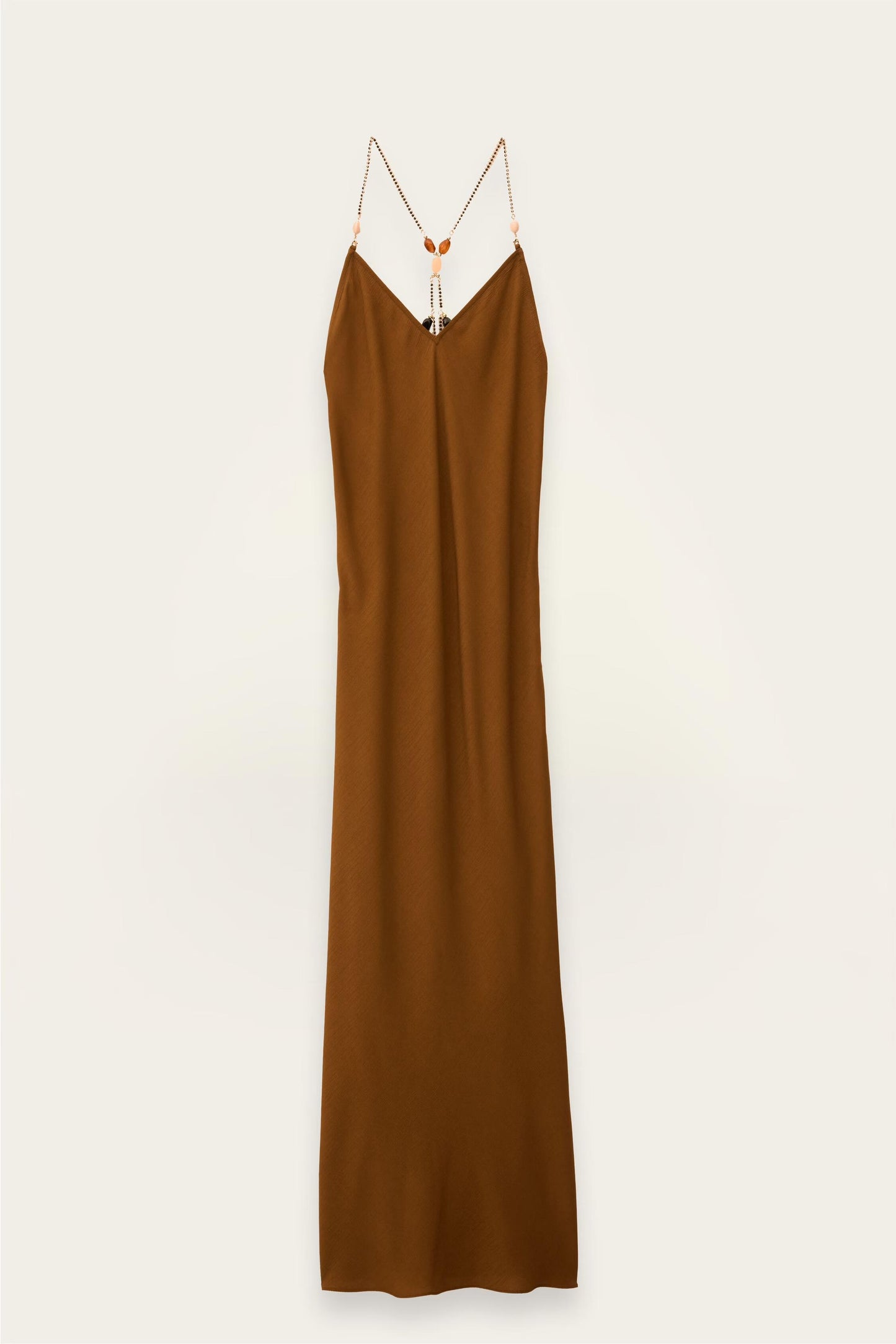 ba&sh Fluid Viscose Backless Dress Hany Brown