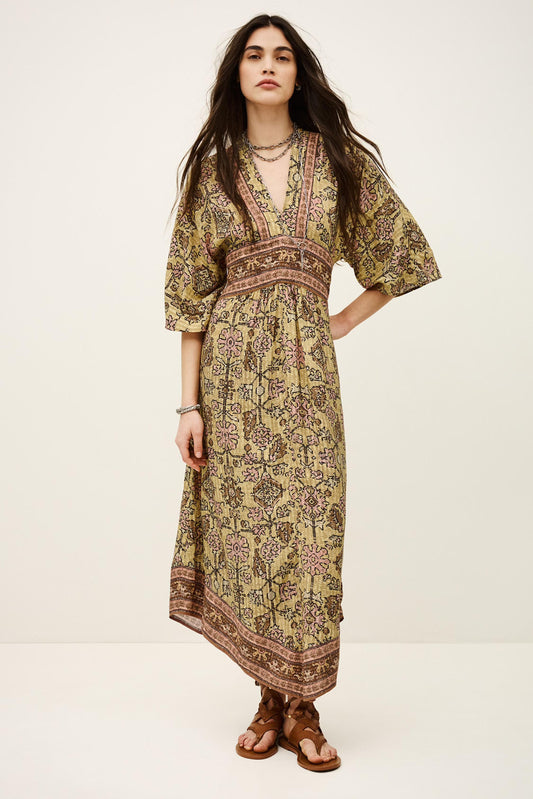 ba&sh Midi Dress Pipa Yellow