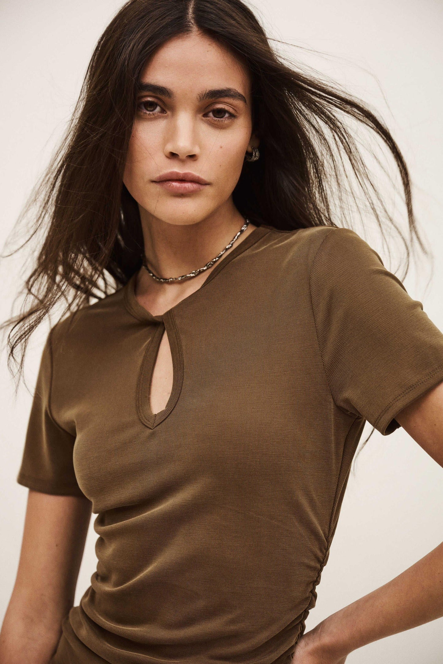 ba&sh Jersey Mini Dress Beona Brown