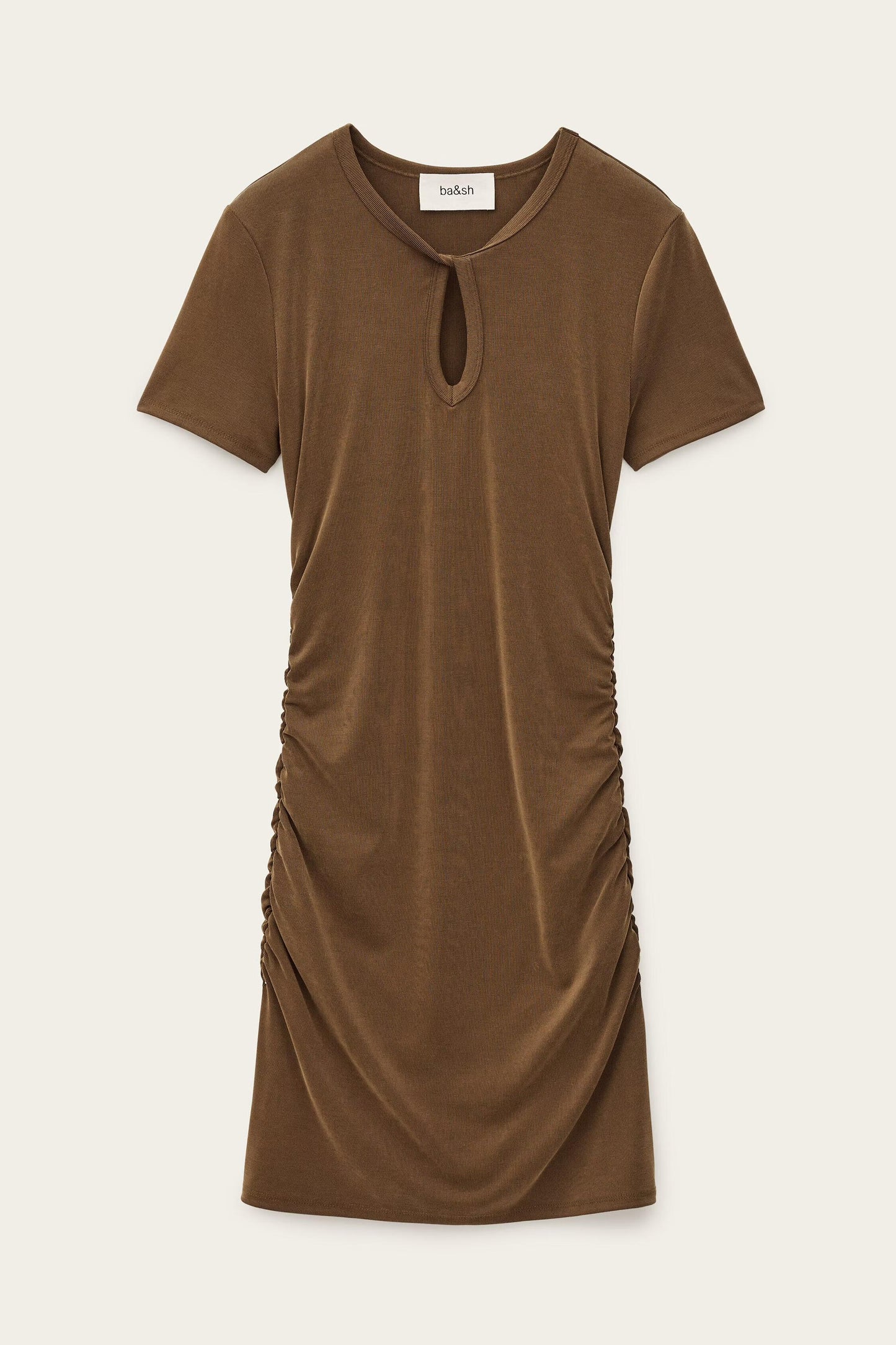 ba&sh Jersey Mini Dress Beona Brown