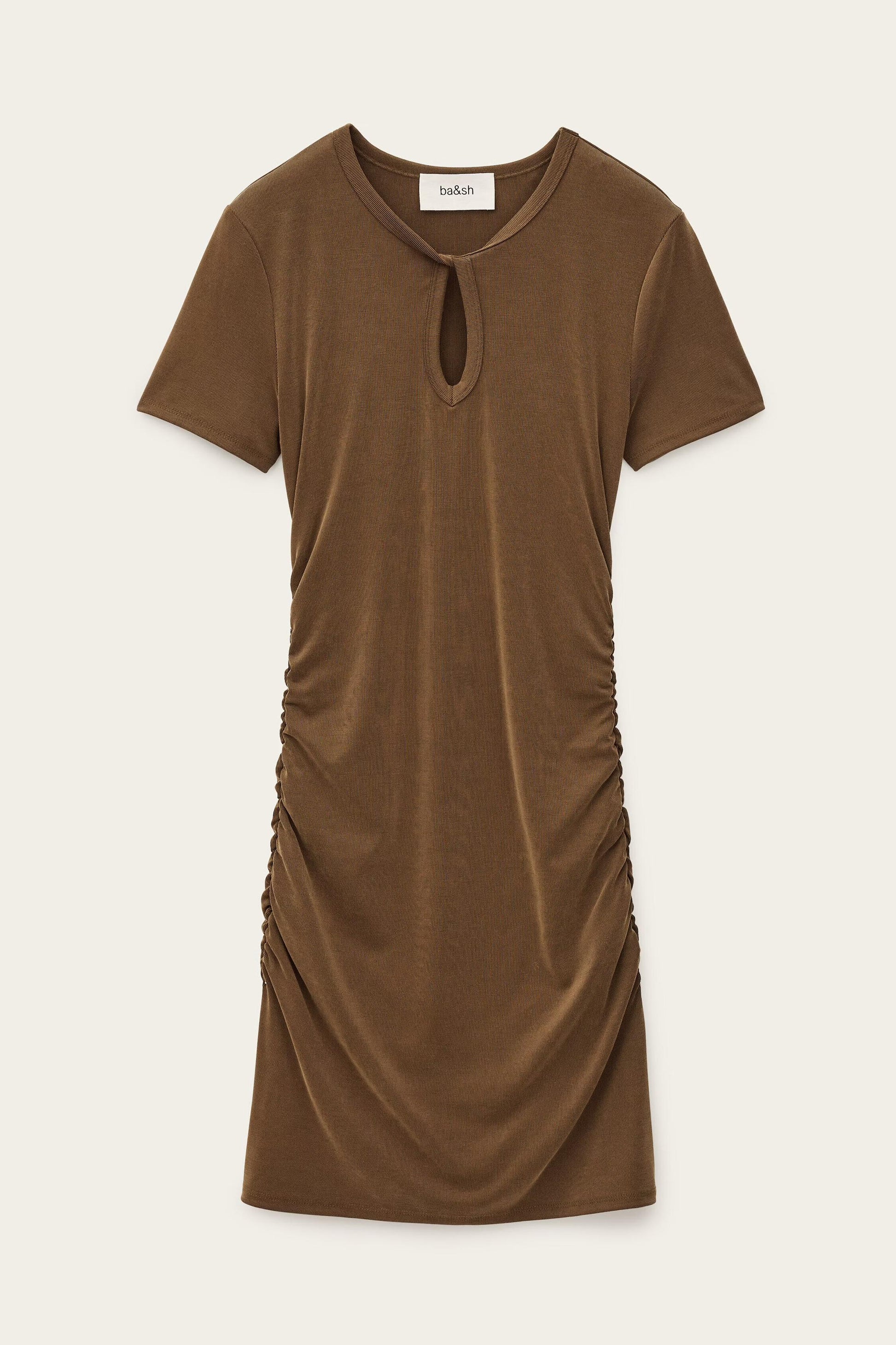 ba&sh Jersey Mini Dress Beona Brown