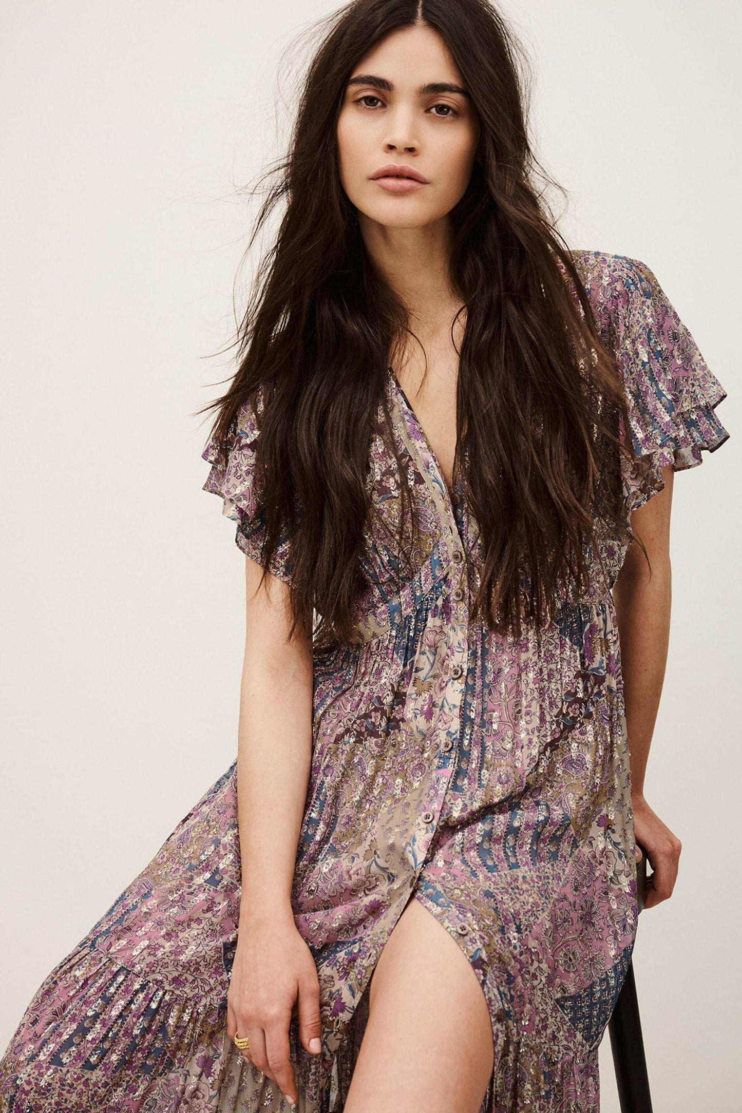 ba&sh Midi Dress Pareta Pink