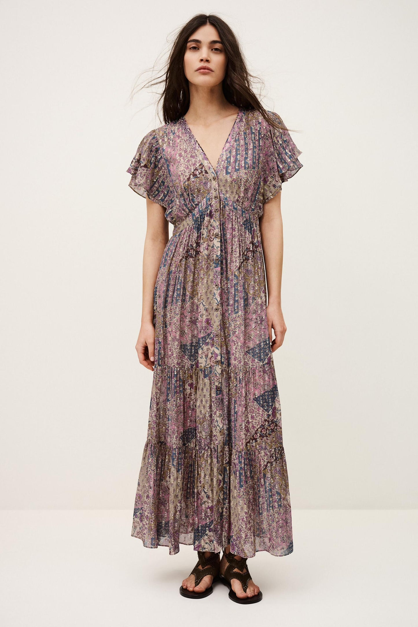 ba&sh Midi Dress Pareta Pink