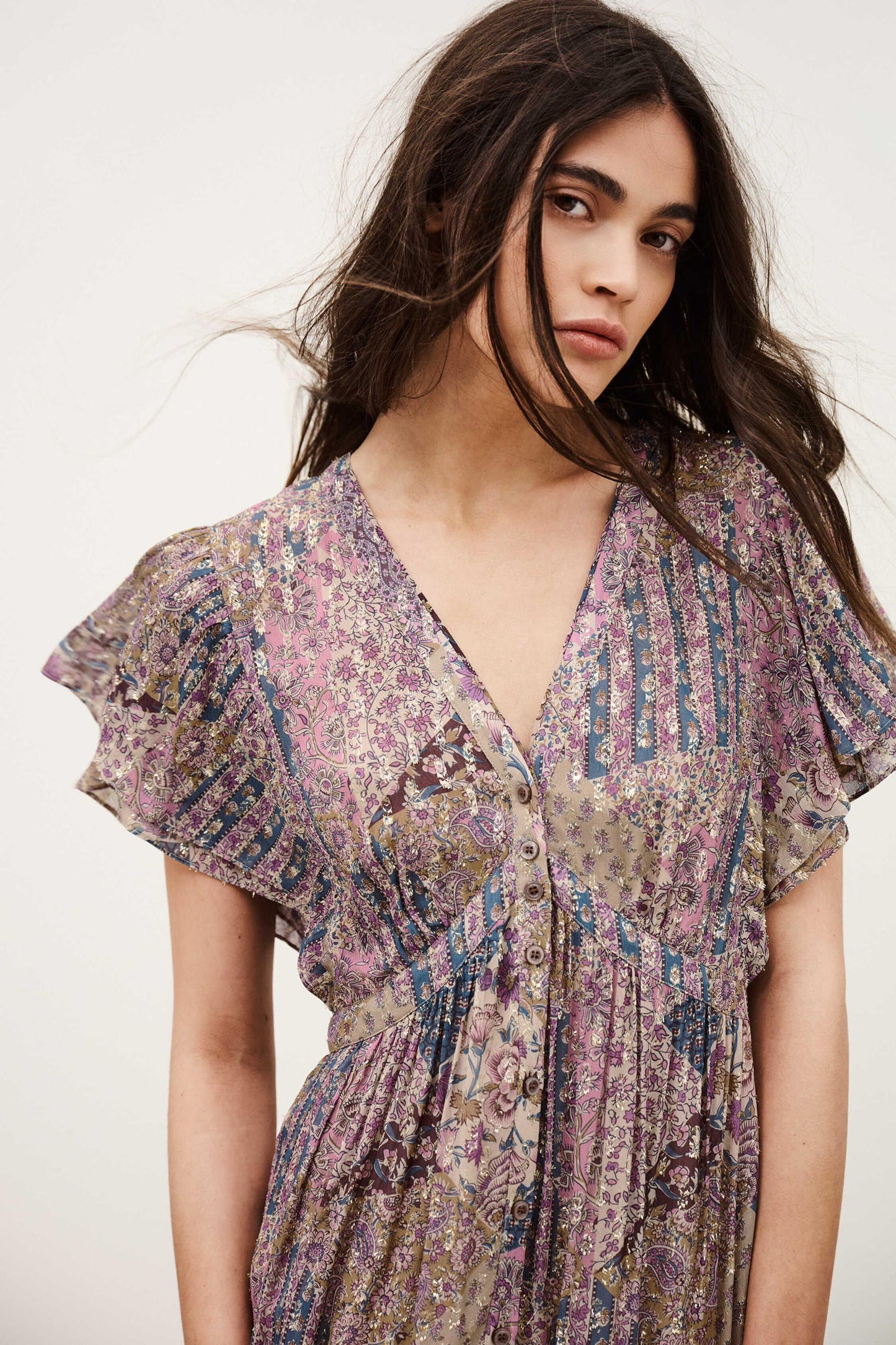 ba&sh Midi Dress Pareta Pink