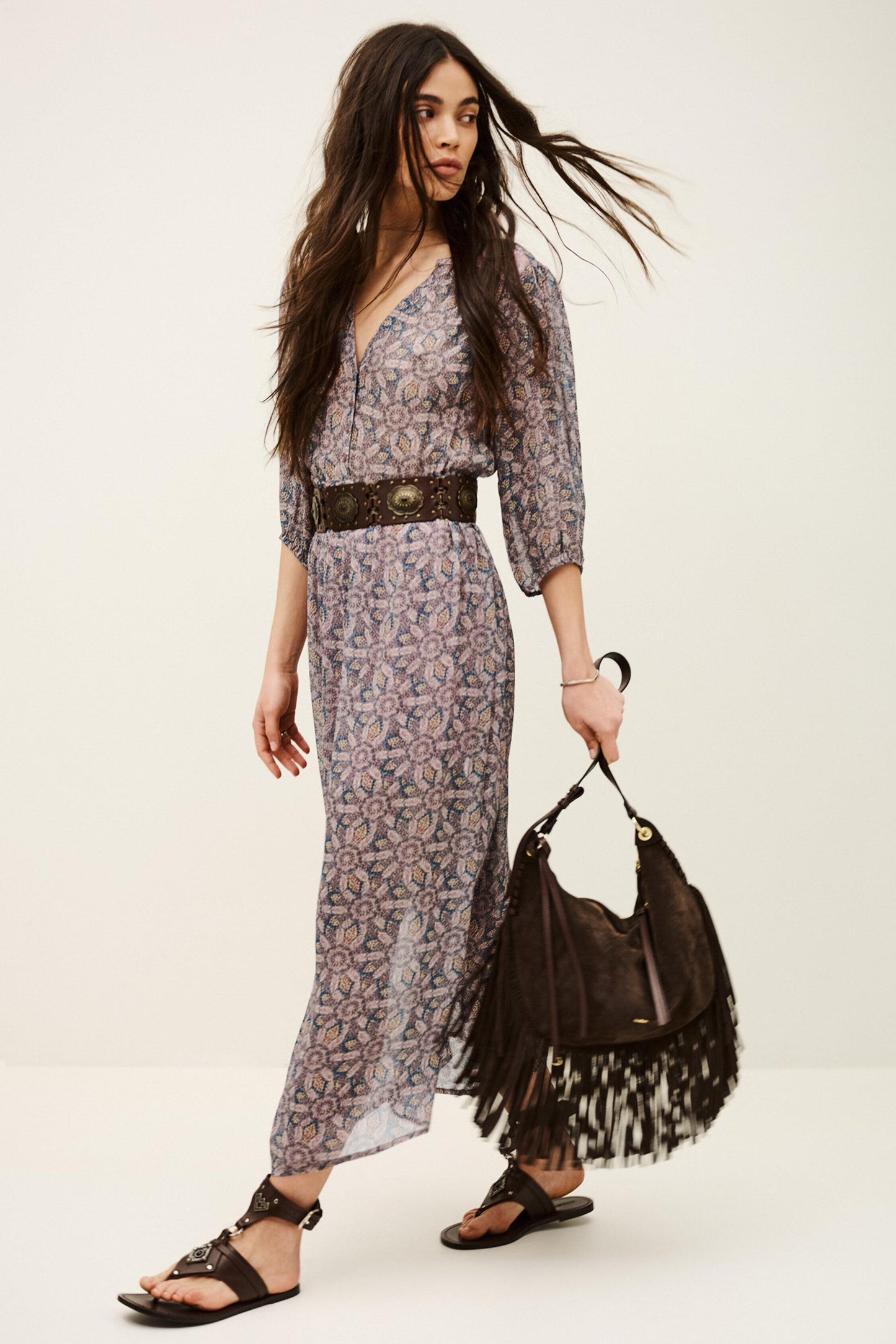 ba&sh Midi Dress Tizia Blue