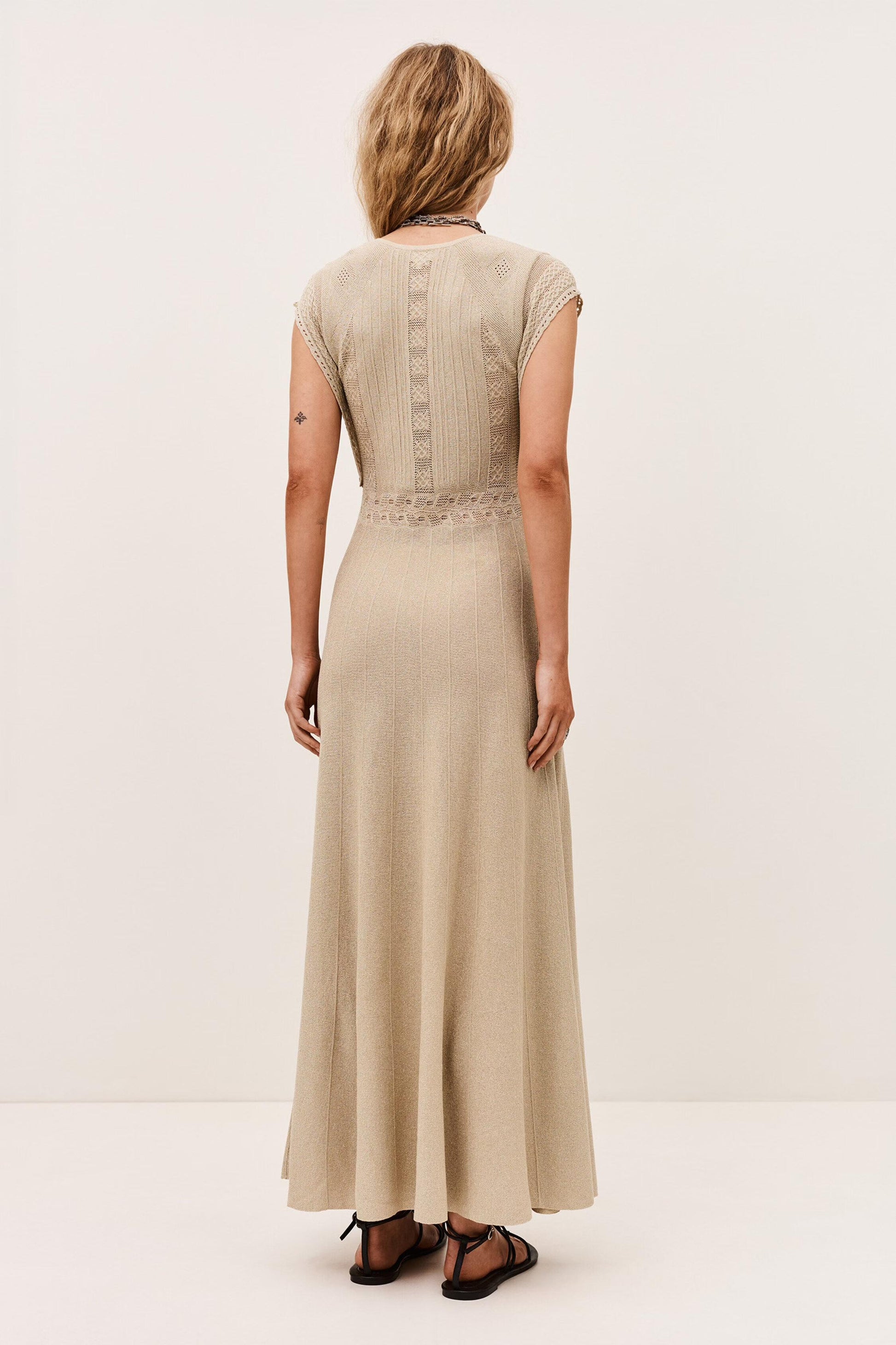 ba&sh Knit Dress Pasqualina Gold